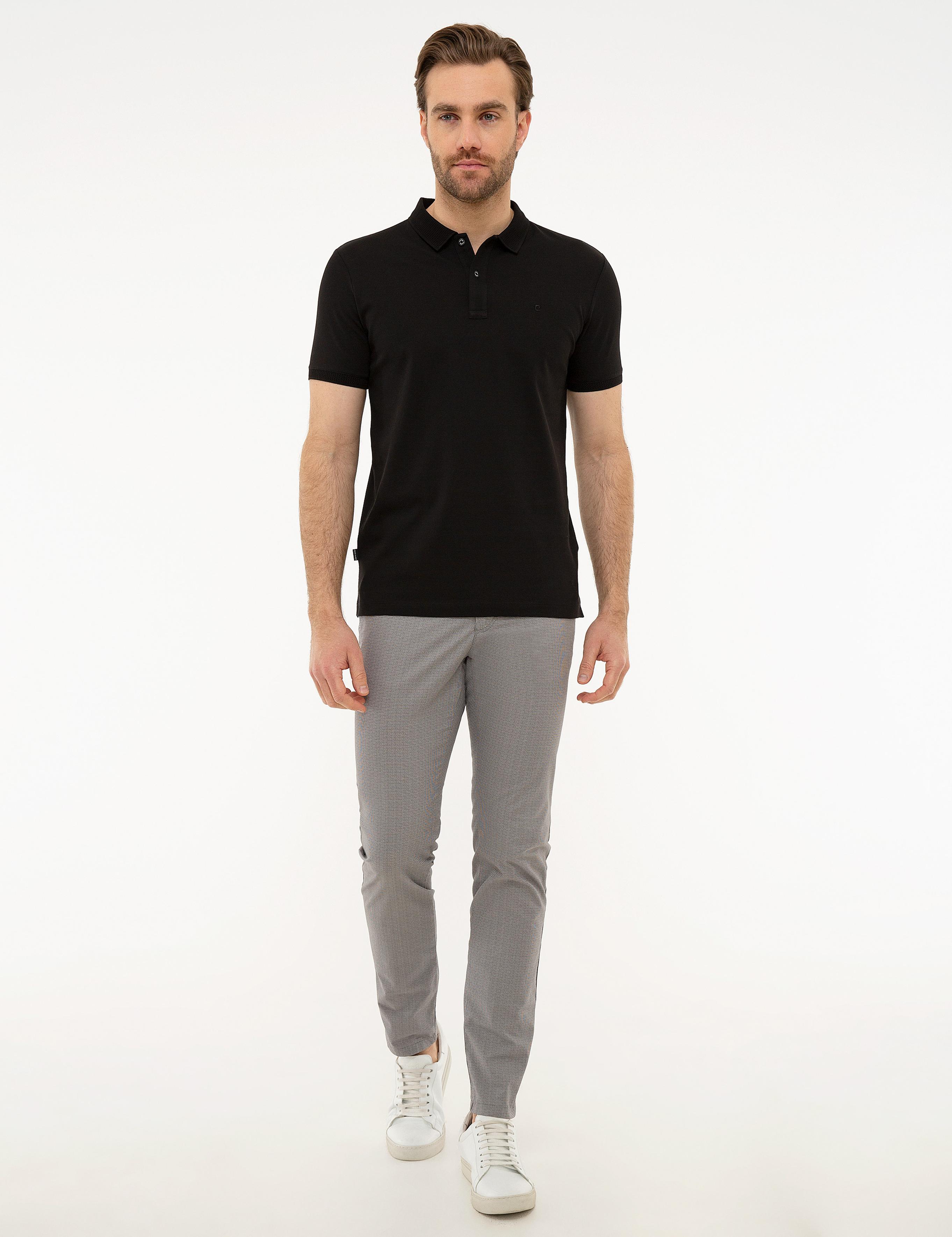 Siyah Slim Fit Basic Polo Yaka T-Shirt