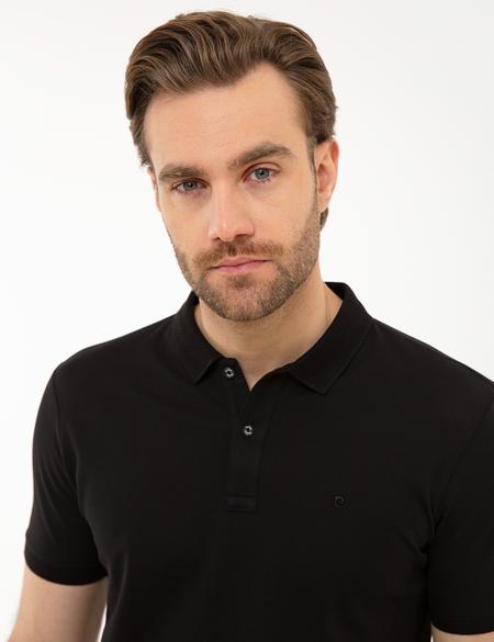 Siyah Slim Fit Basic Polo Yaka T-Shirt - 50218618046