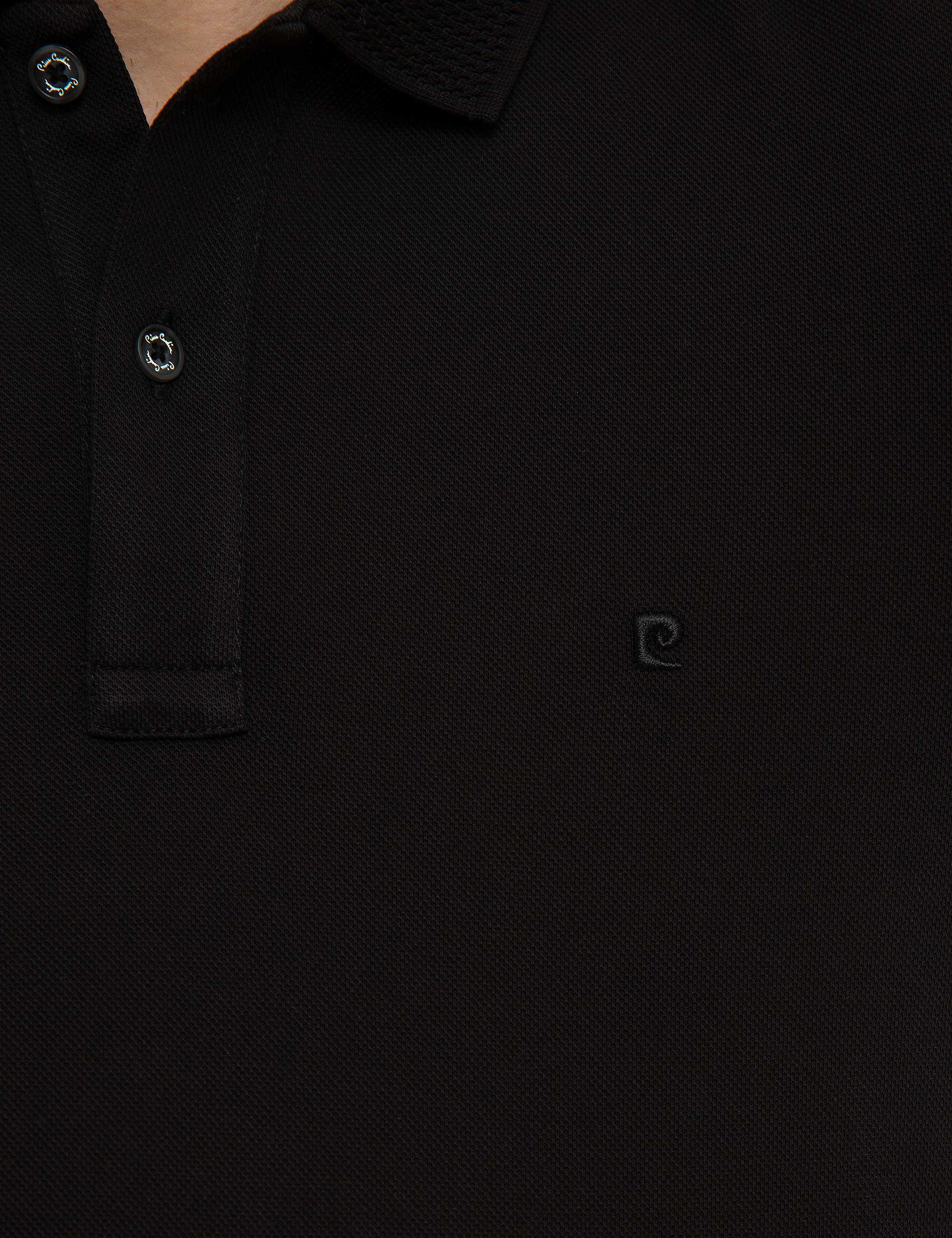 Siyah Slim Fit Basic Polo Yaka T-Shirt - Image 5