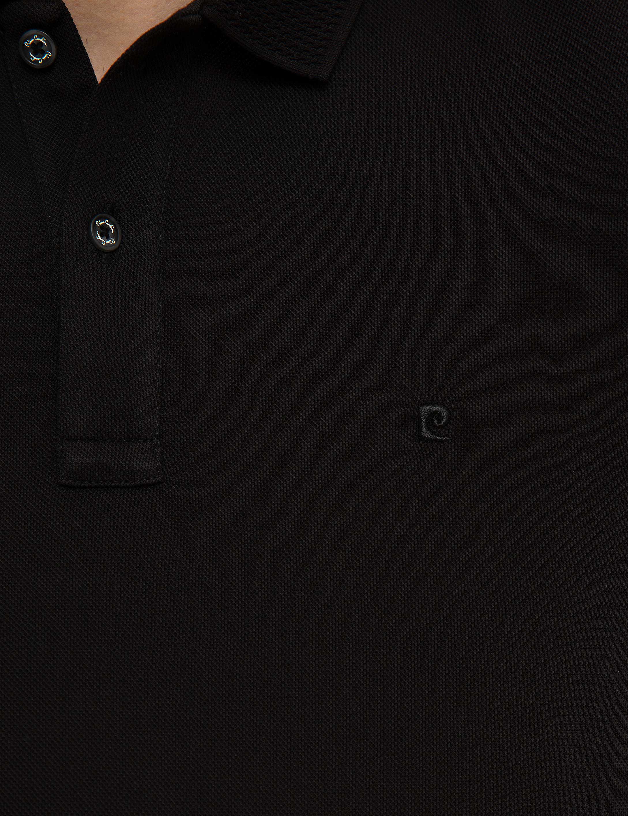 Siyah Slim Fit Basic Polo Yaka T-Shirt