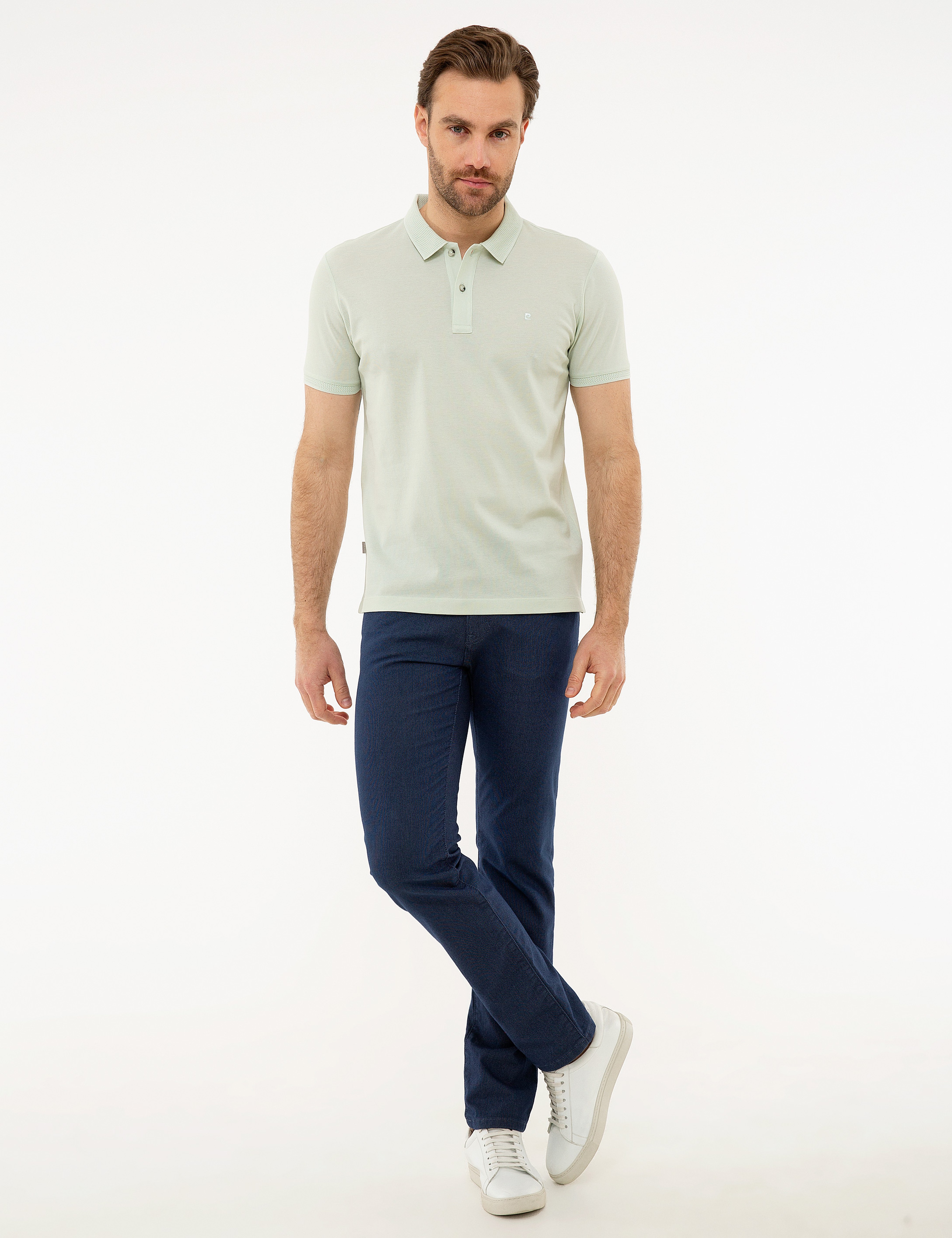 Mint Slim Fit Basic Tişört - Image 4