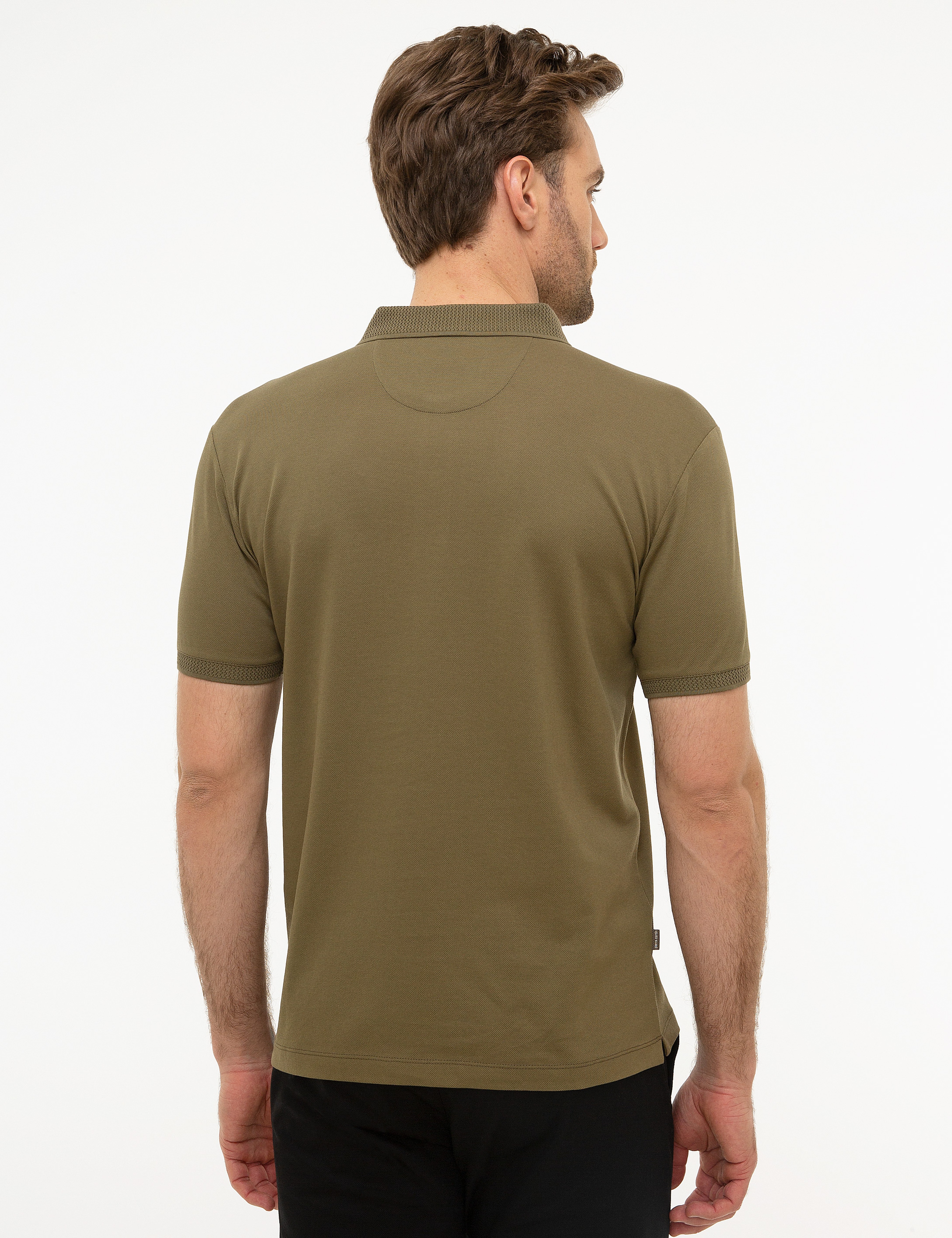 Açık Haki Slim Fit Basic Polo Yaka T-Shirt - Image 3