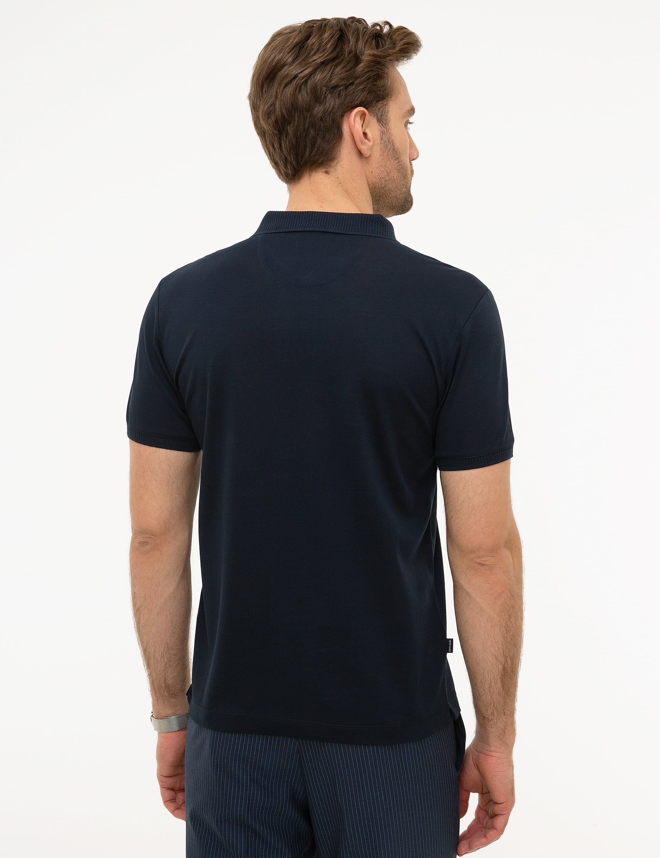 Koyu Lacivert Slim Fit Basic Polo Yaka T-Shirt
