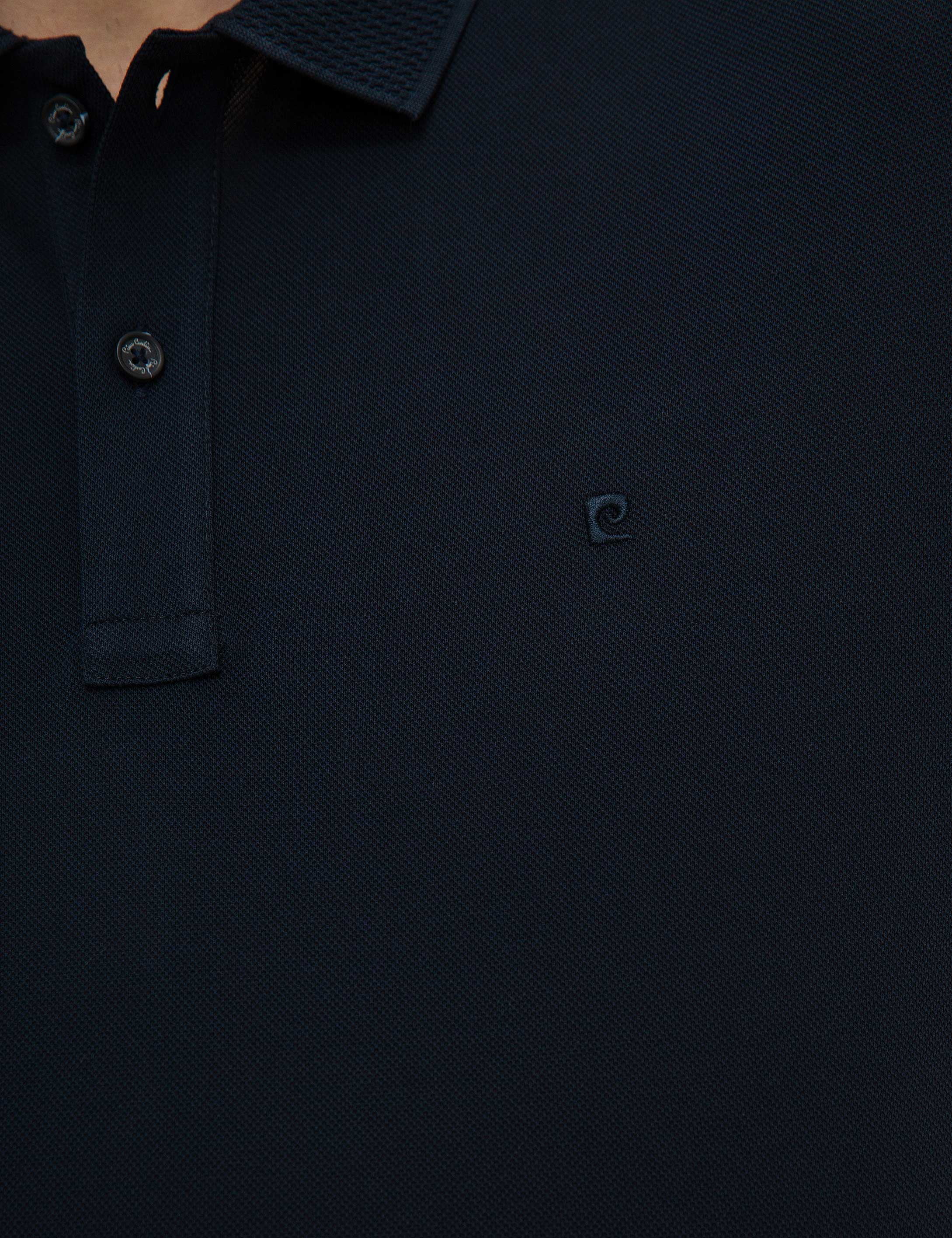Koyu Lacivert Slim Fit Basic Polo Yaka T-Shirt