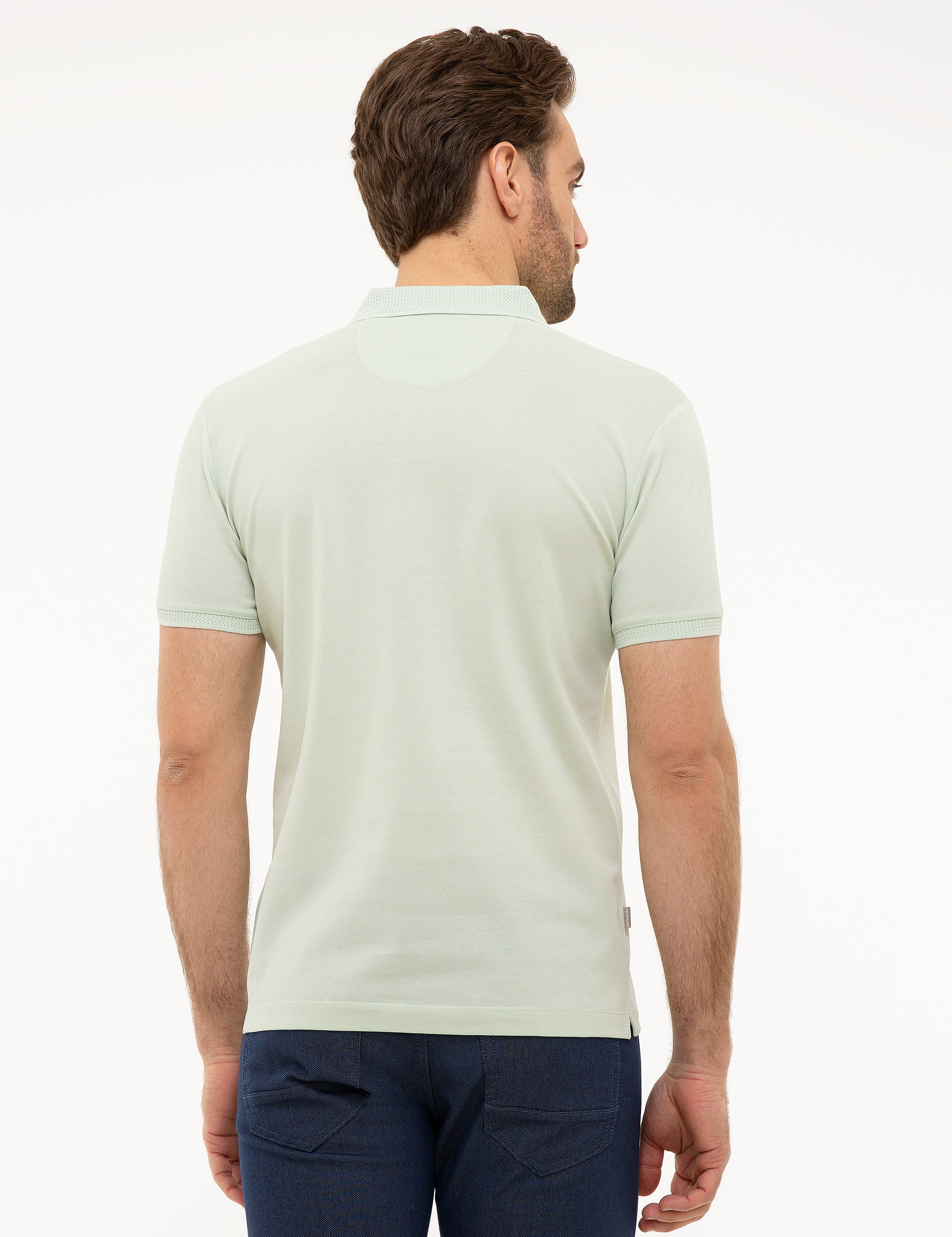 Mint Slim Fit Basic Tişört - Image 3