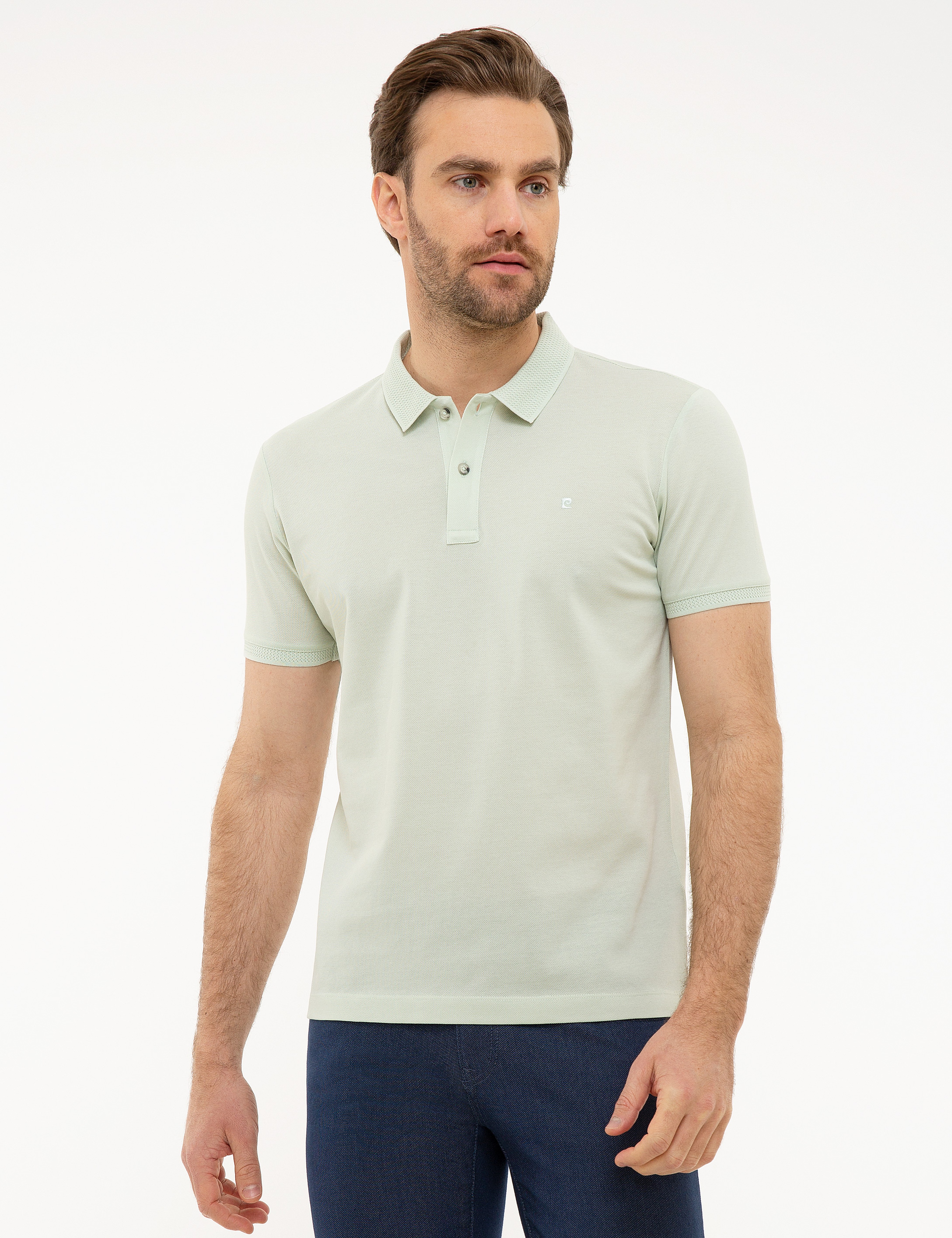 Mint Slim Fit Basic Tişört - Image 2