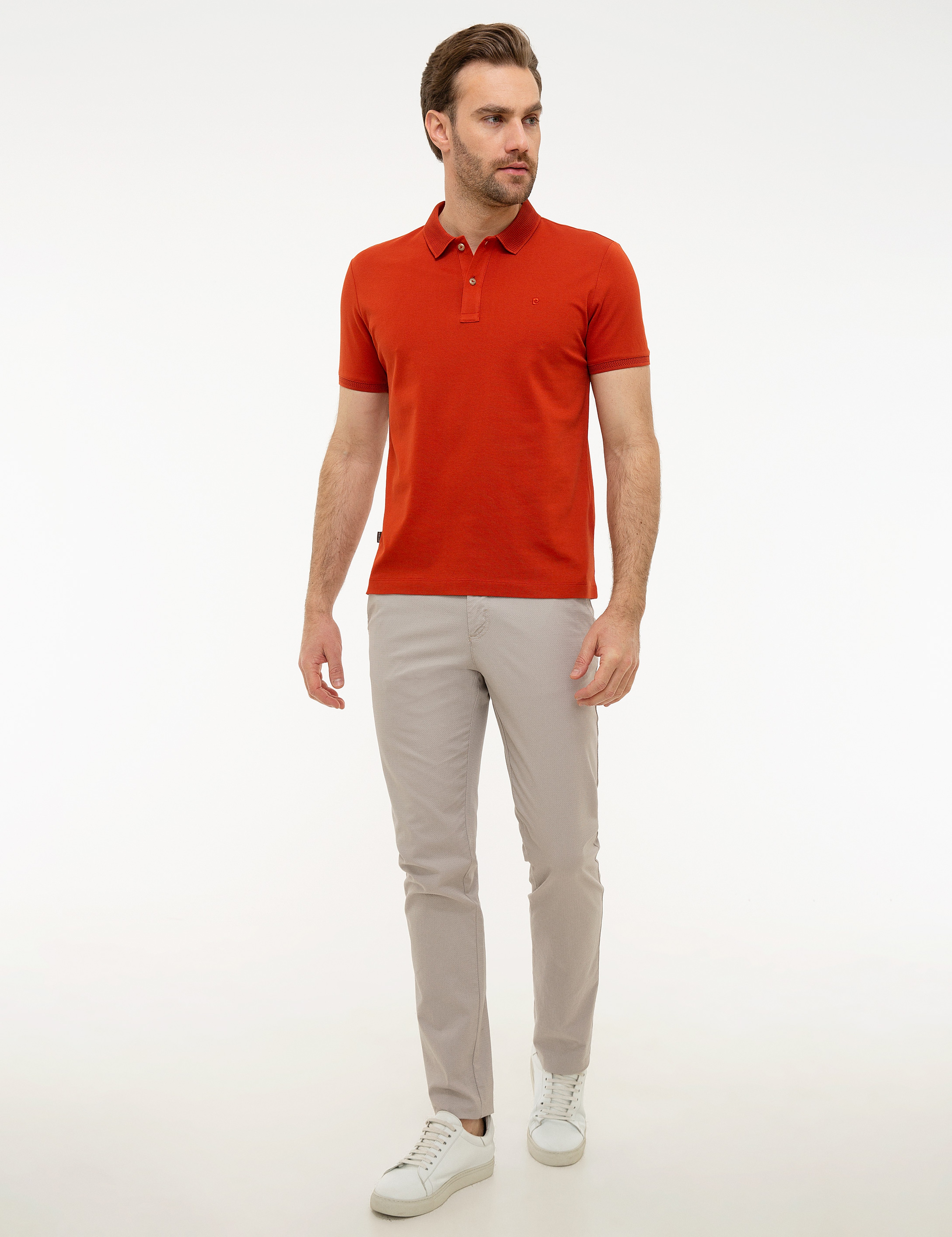 Kiremit Slim Fit Basic Polo Yaka T-Shirt - Image 4