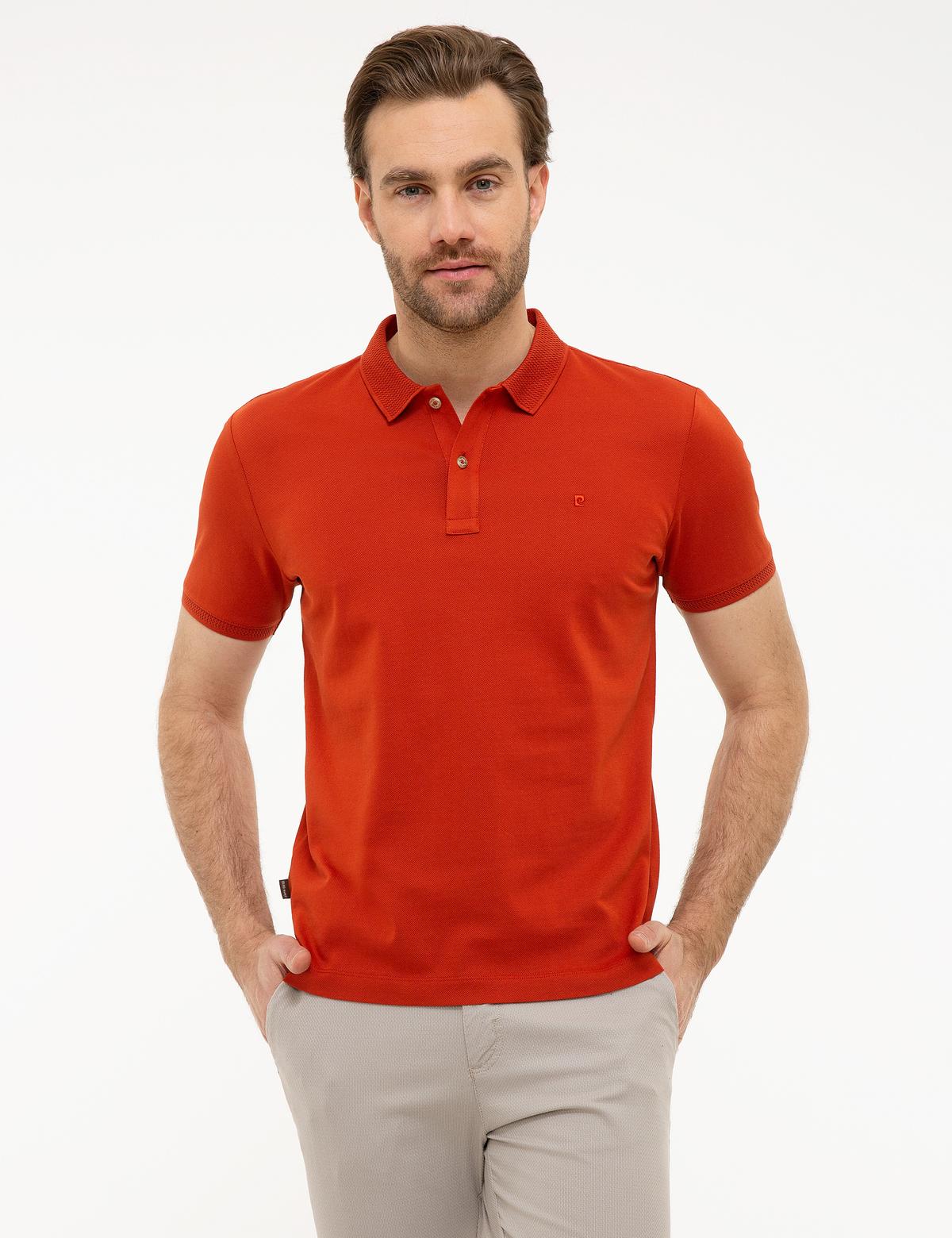 Kiremit Slim Fit Basic Polo Yaka T-Shirt - 50218618093