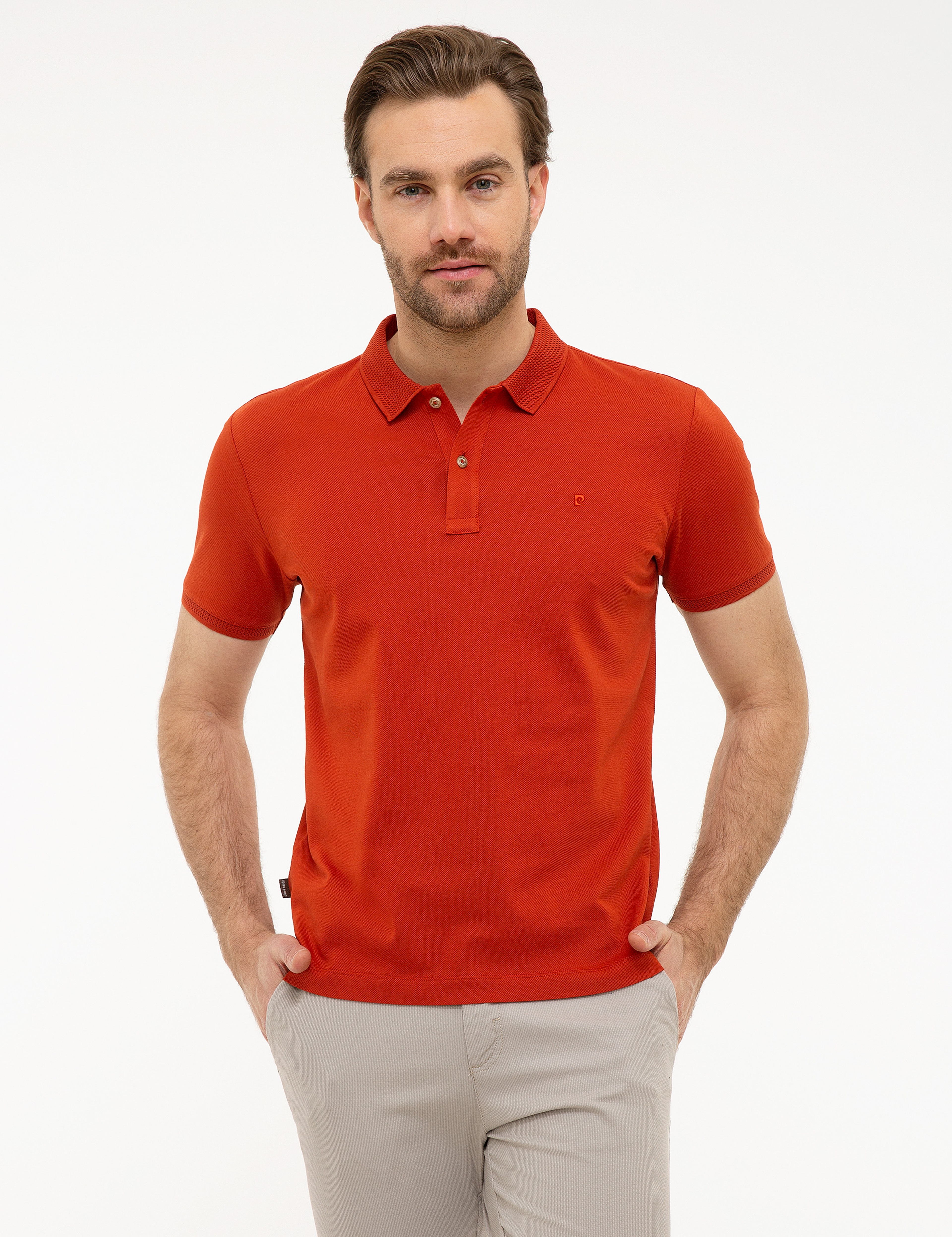 Kiremit Slim Fit Basic Polo Yaka T-Shirt - Image 2