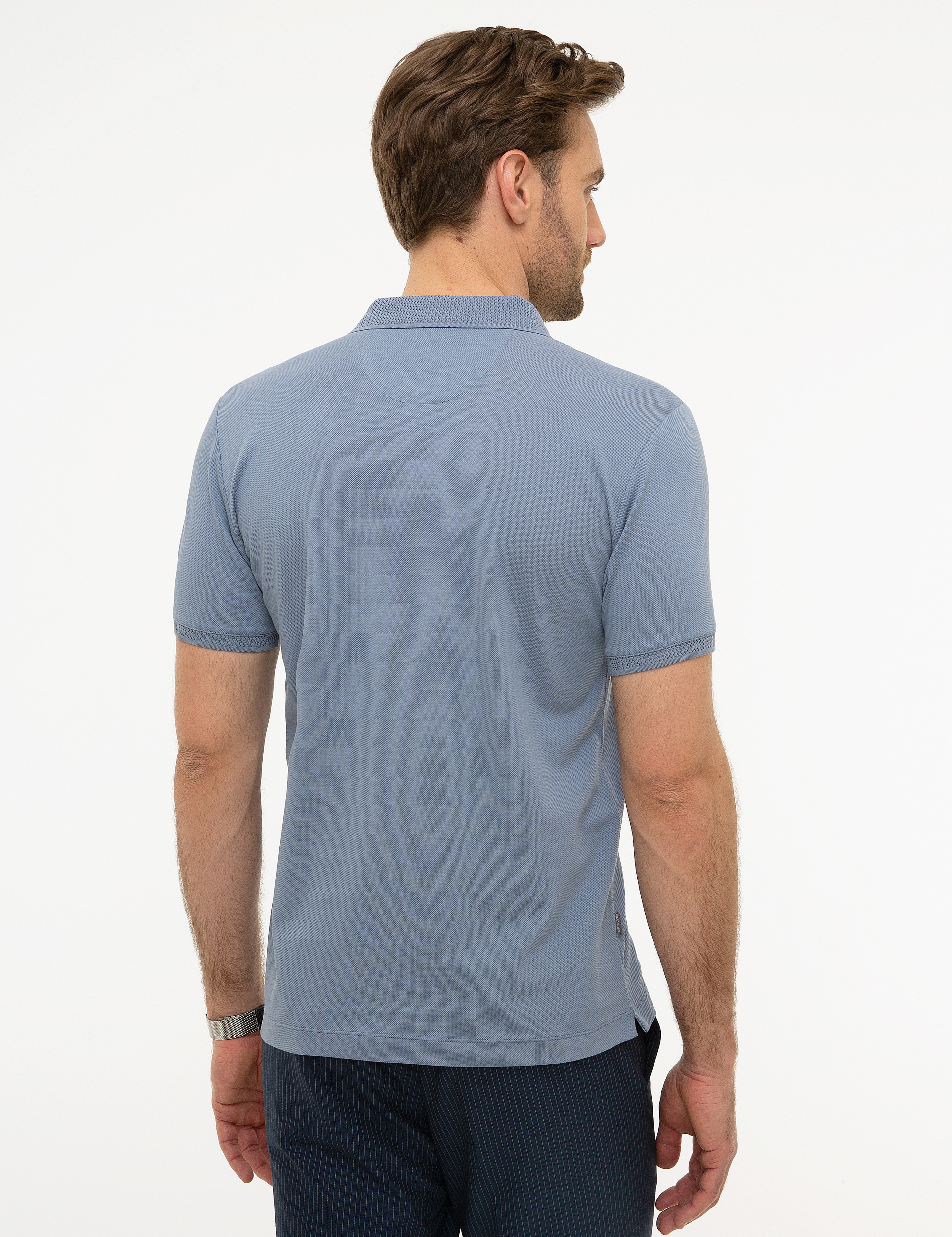 Lila Slim Fit Basic Polo Yaka T-Shirt - Image 3