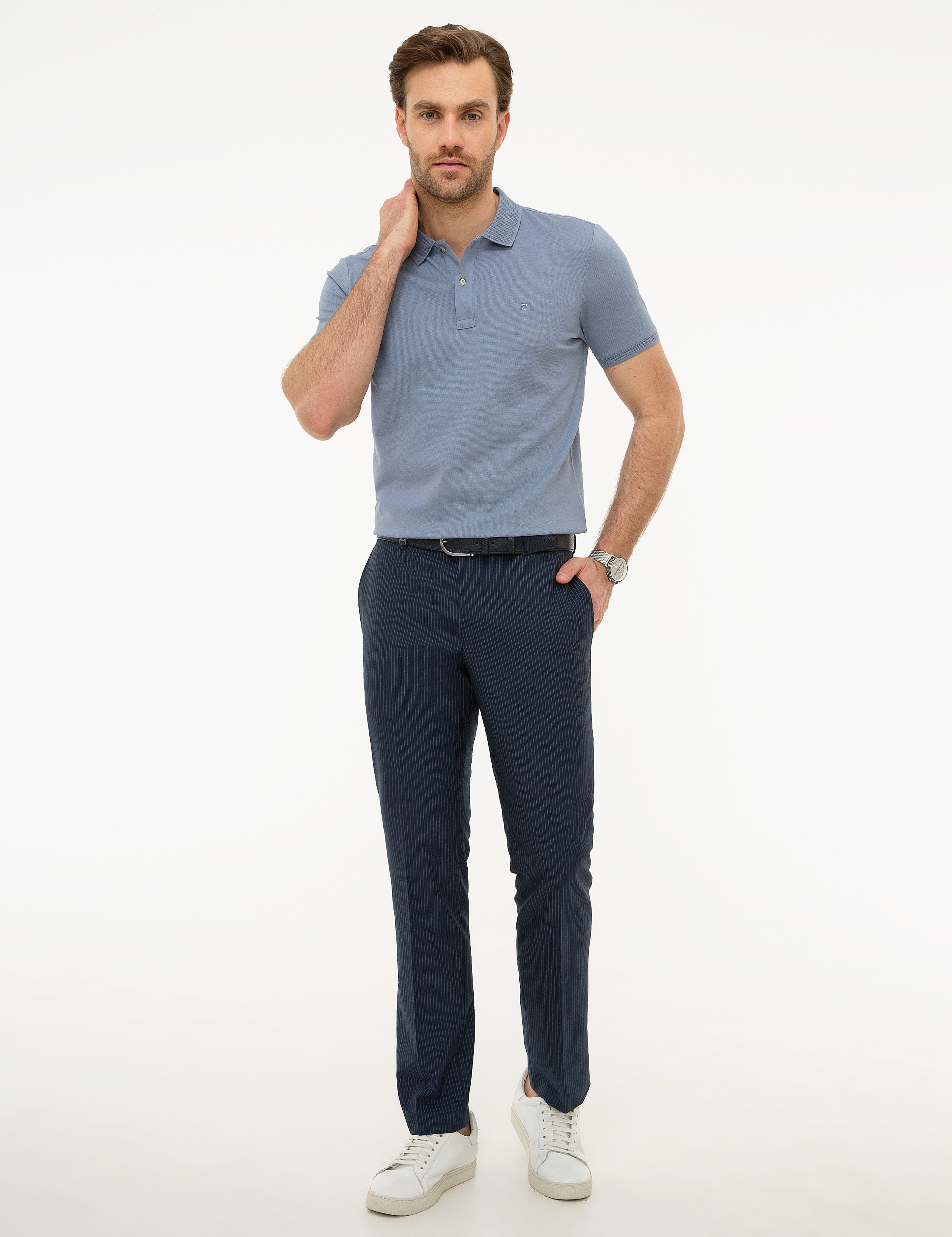 Lila Slim Fit Basic Polo Yaka T-Shirt - Image 4