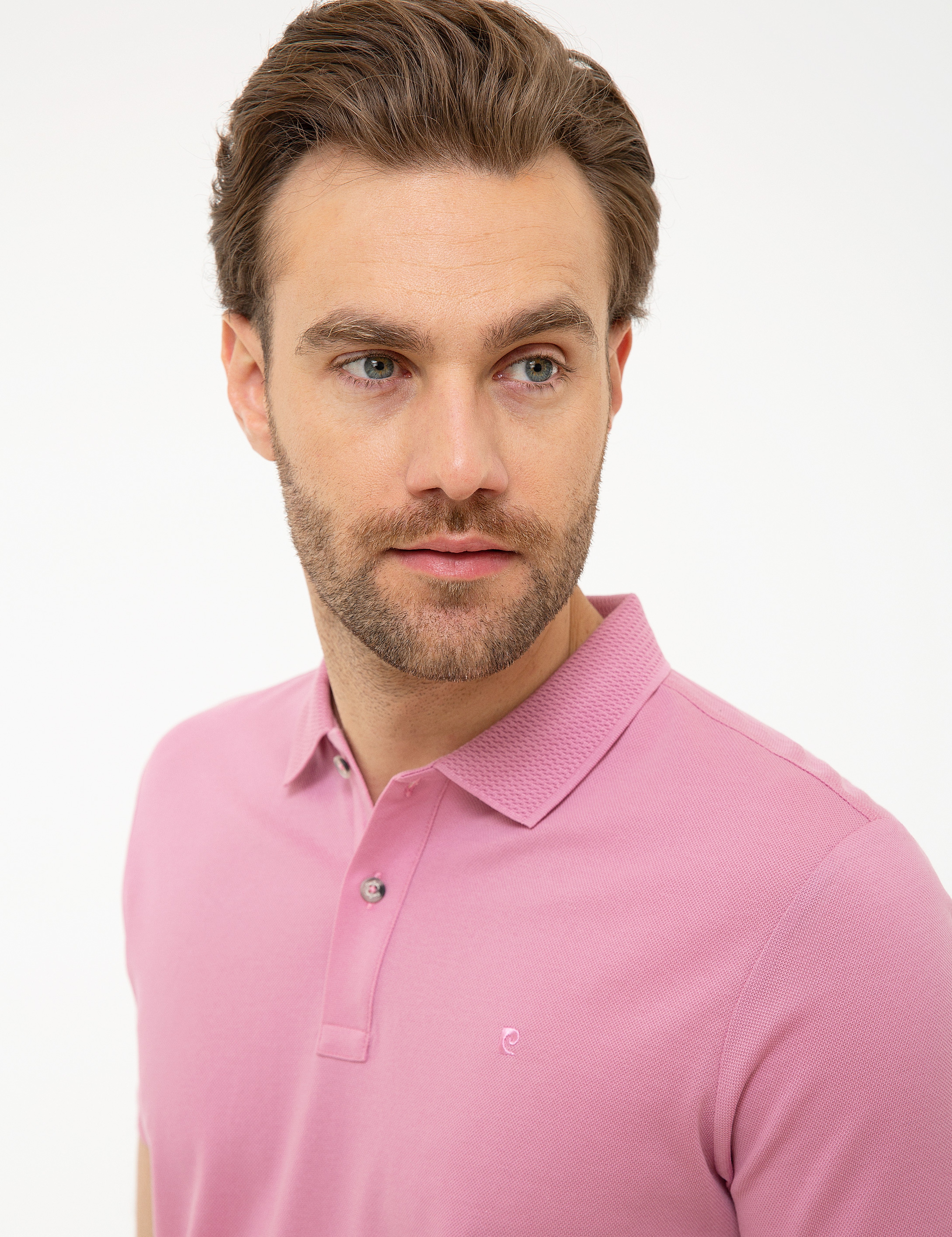 Pembe Slim Fit Basic Tişört - Image 1