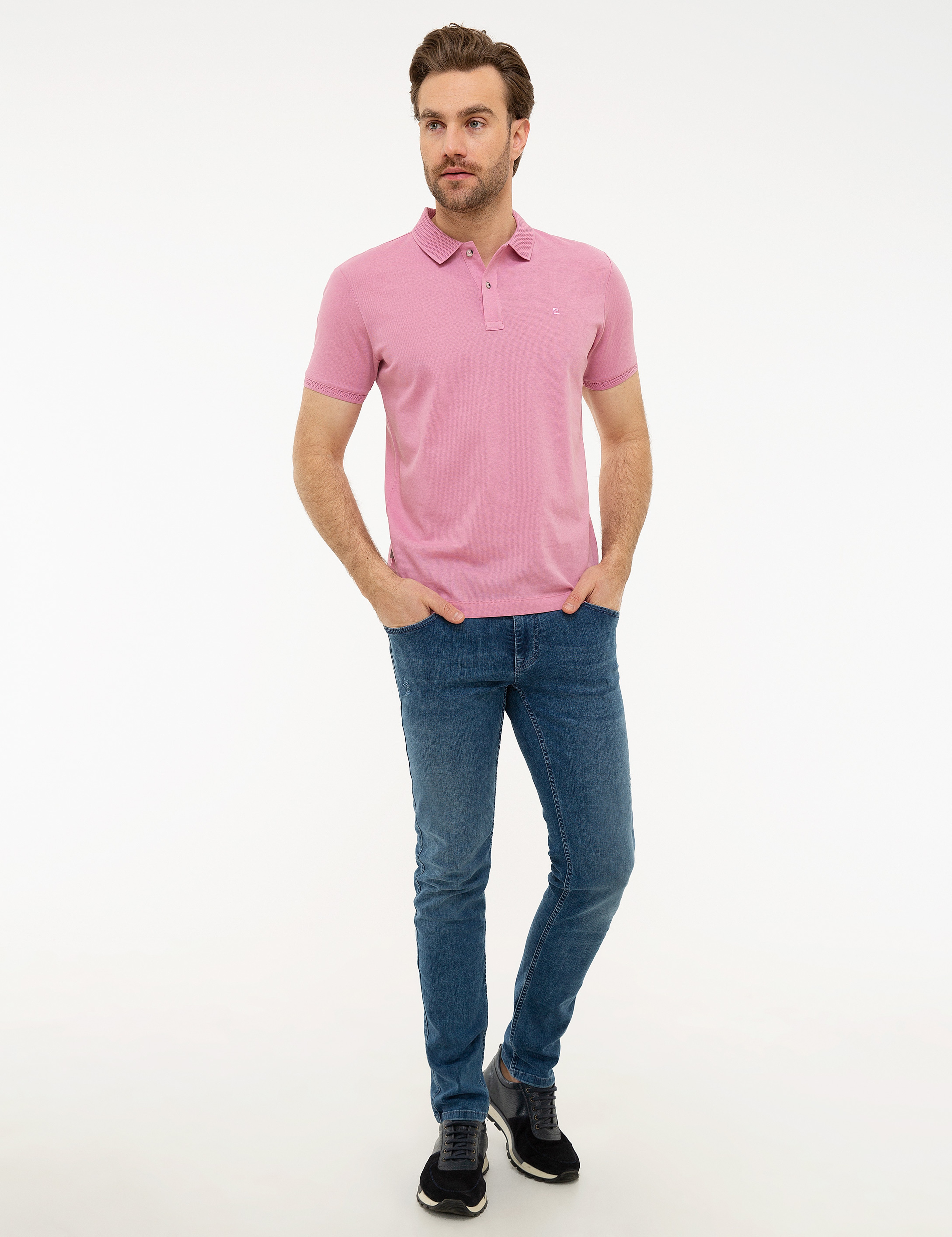 Pembe Slim Fit Basic Tişört