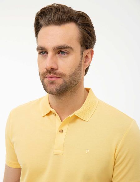 Sarı Slim Fit Basic Polo Yaka T-Shirt - 50218618125