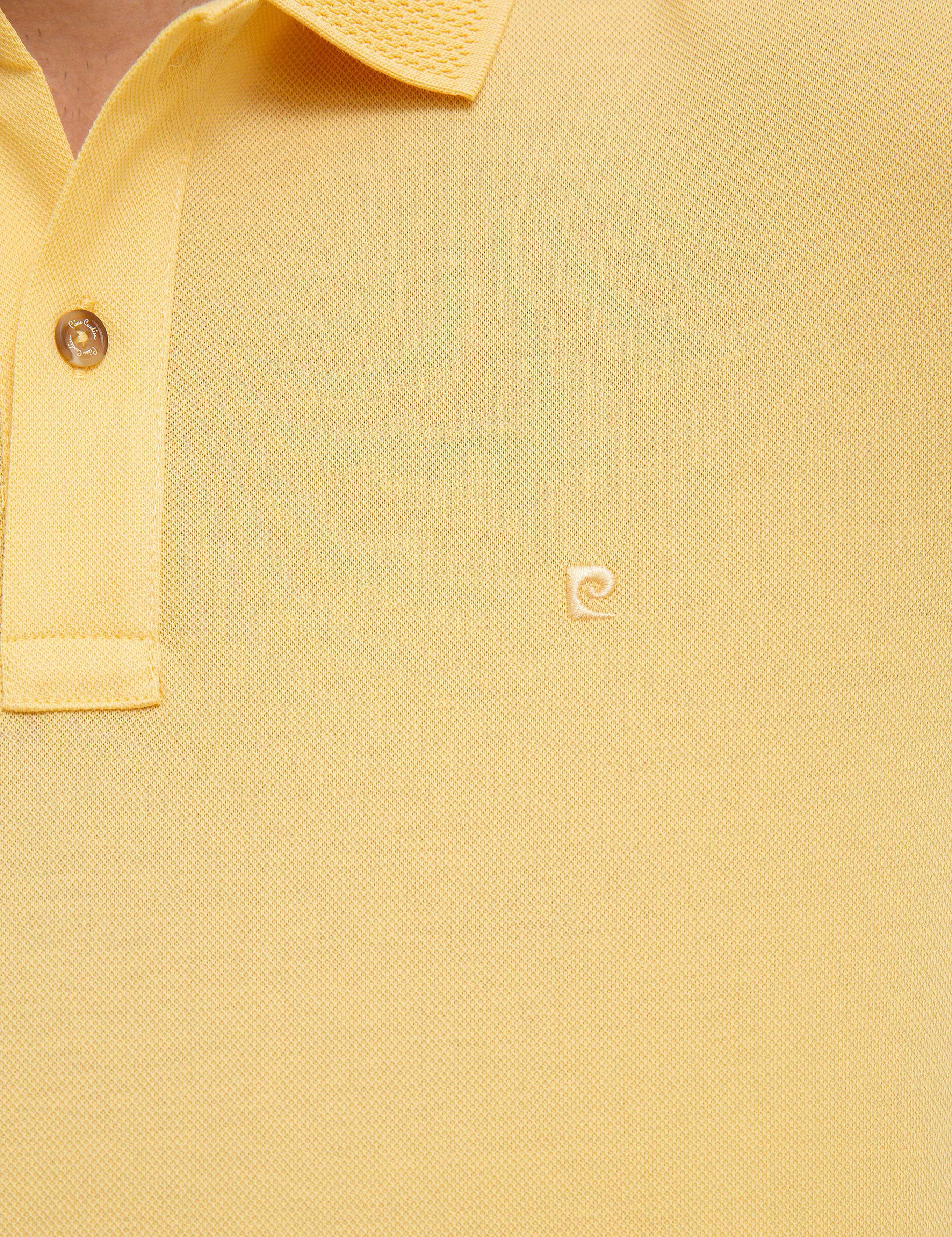 Sarı Slim Fit Basic Polo Yaka T-Shirt