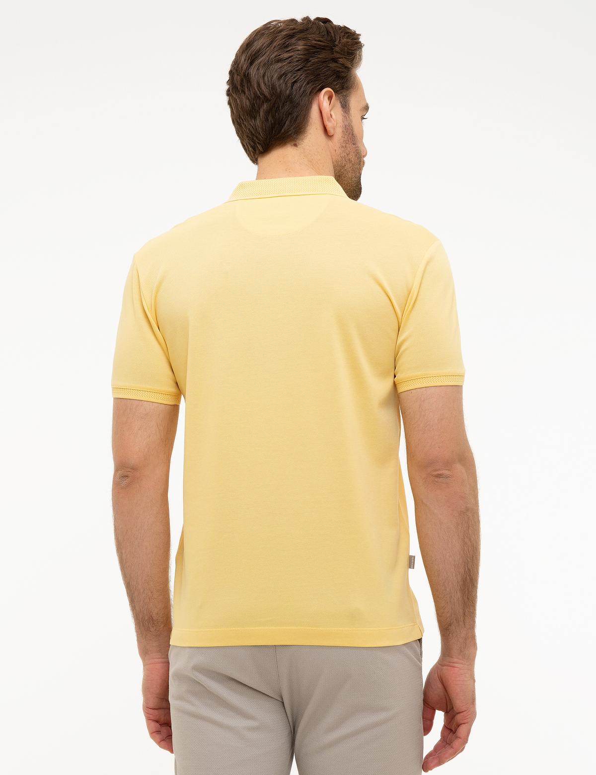 Sarı Slim Fit Basic Polo Yaka T-Shirt - 50218618125