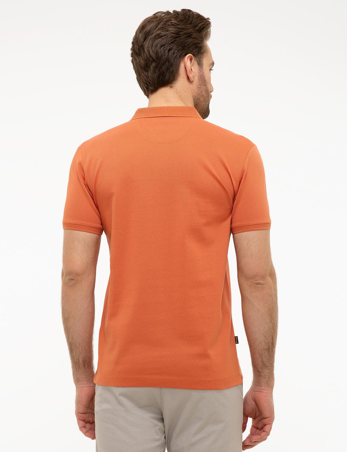 Turuncu Slim Fit Basic Polo Yaka T-Shirt - 50218618141