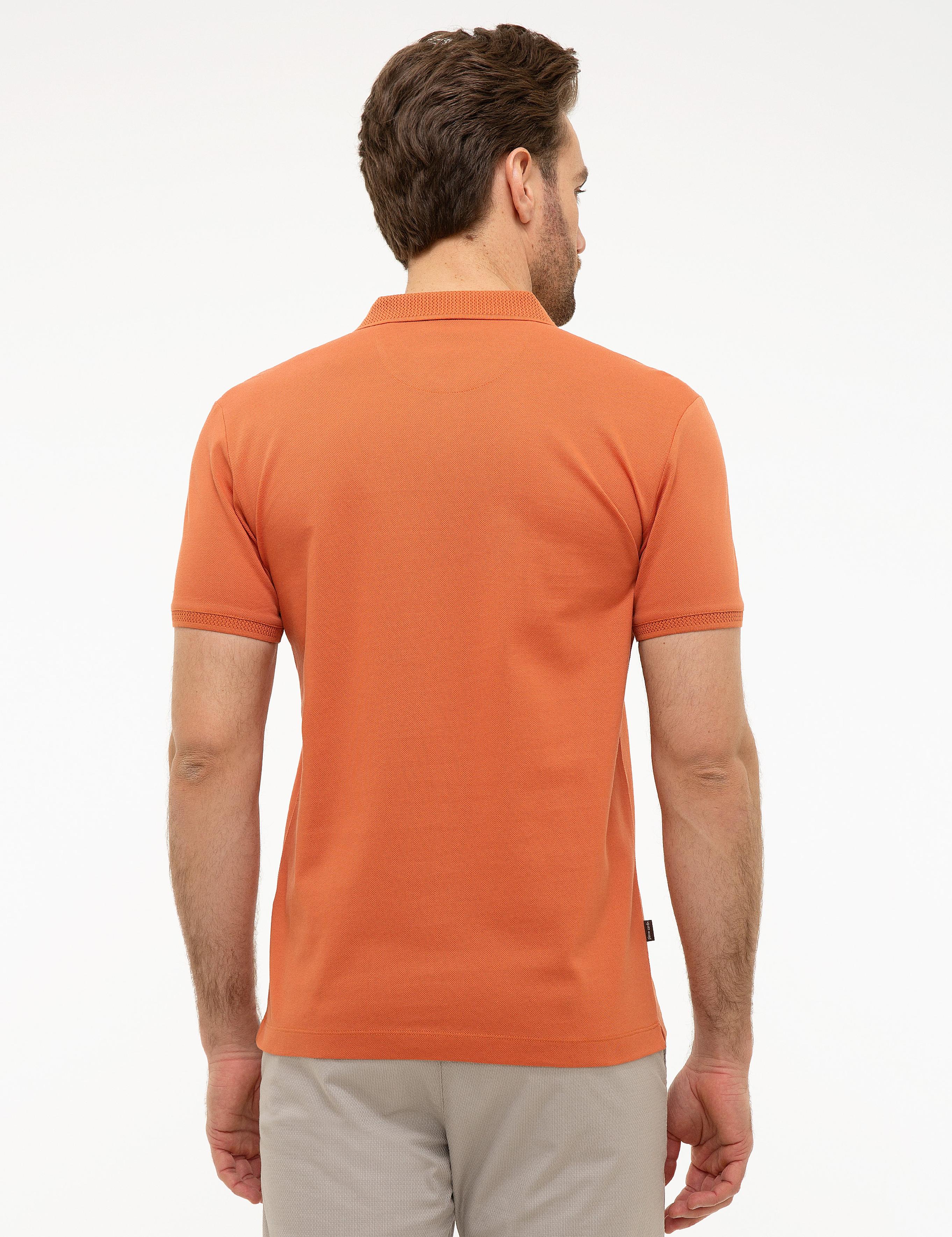 Turuncu Slim Fit Basic Polo Yaka T-Shirt