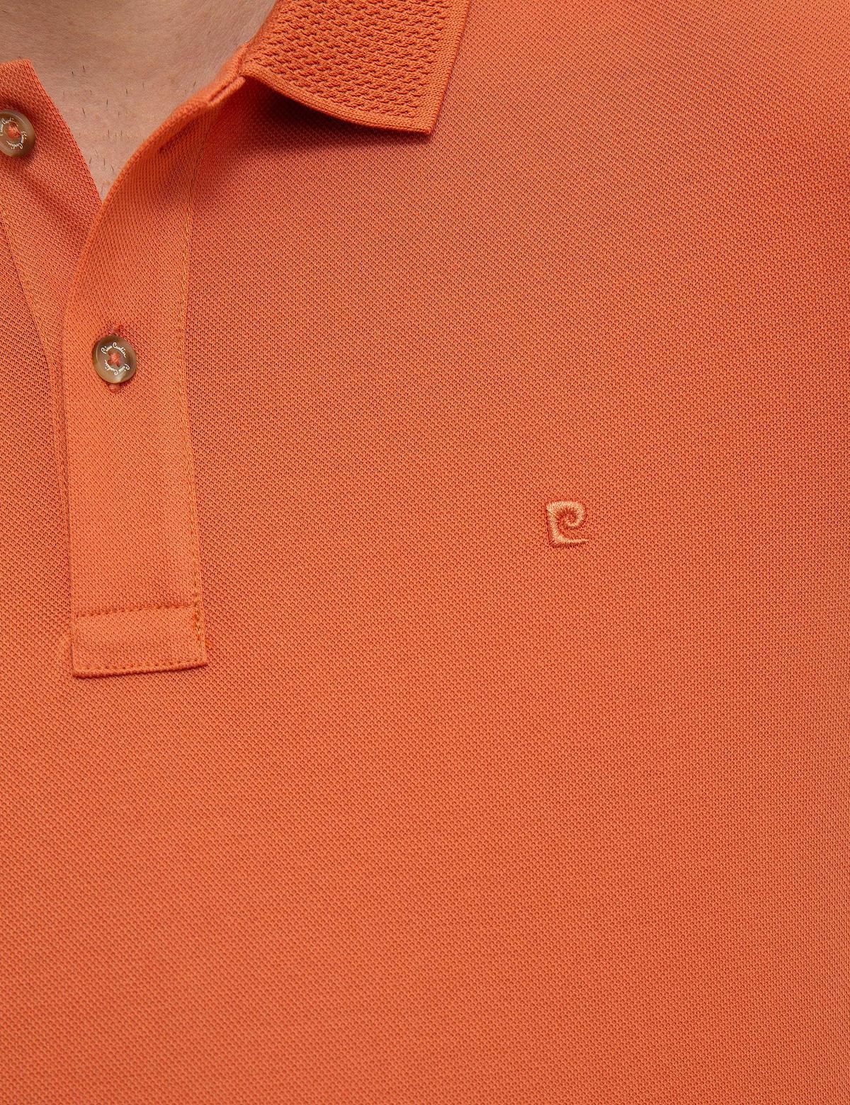 Turuncu Slim Fit Basic Polo Yaka T-Shirt - 50218618141