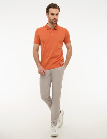 Turuncu Slim Fit Basic Polo Yaka T-Shirt - 50218618141