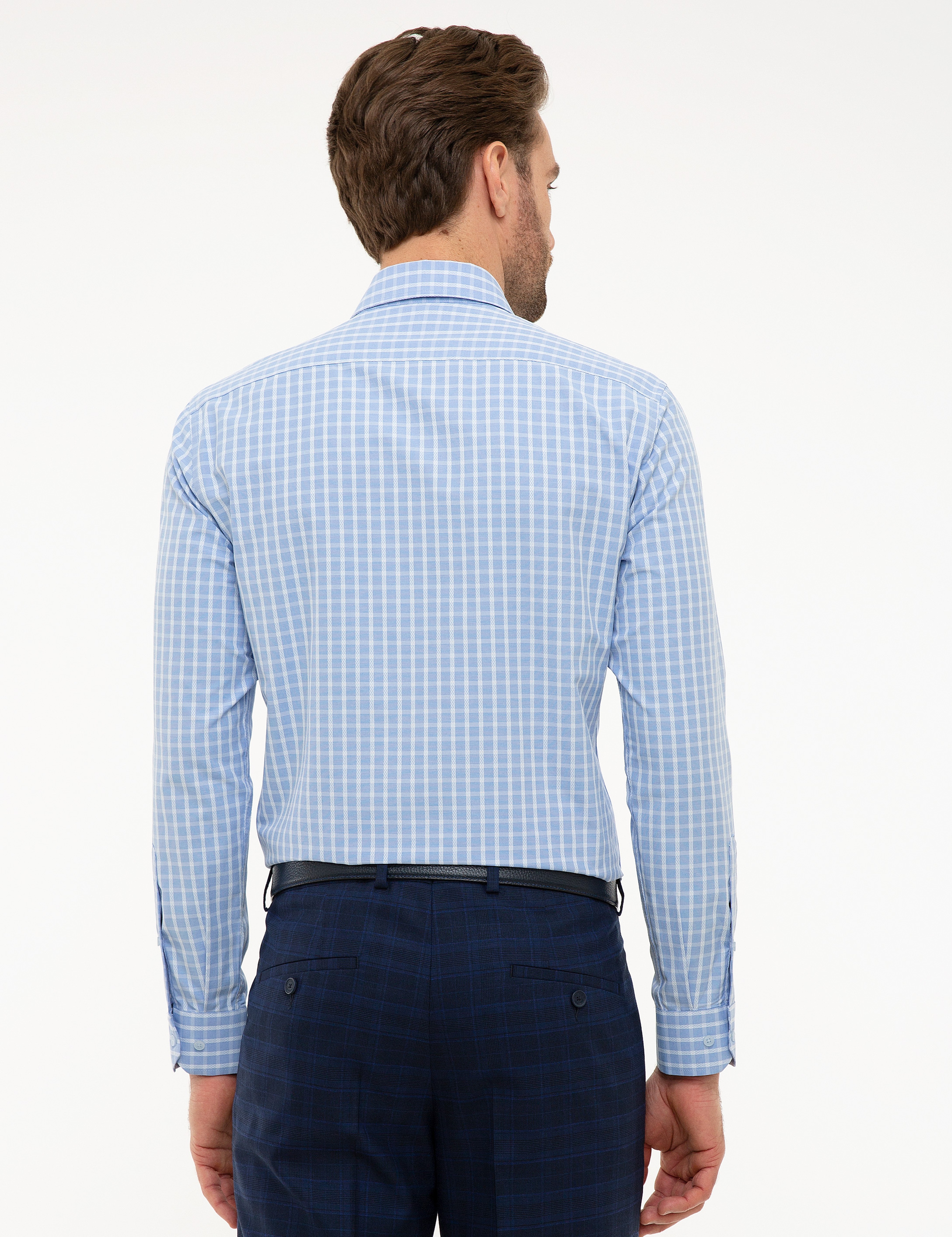Mavi Slim Fit Gömlek - Image 3