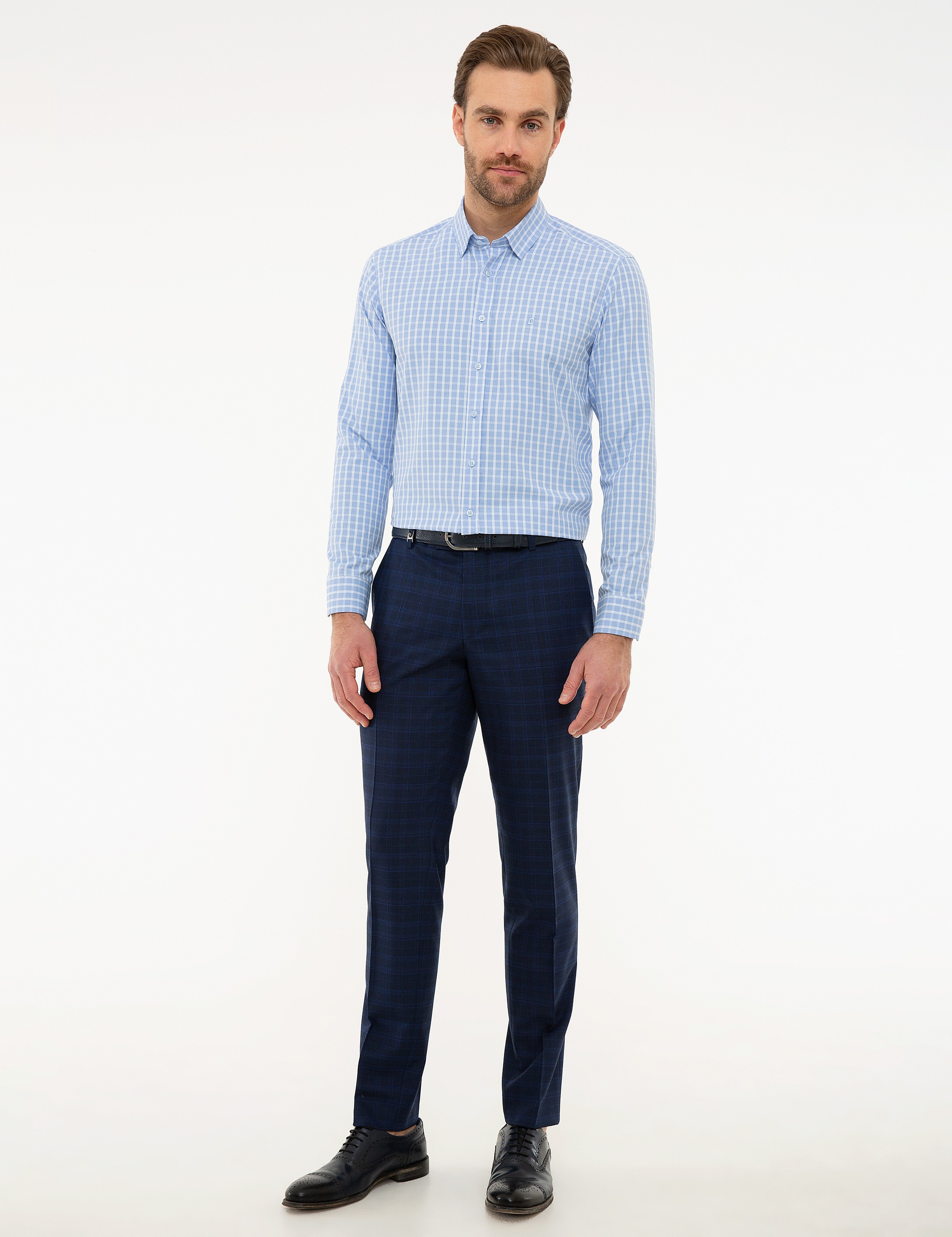 Mavi Slim Fit Gömlek - Image 4