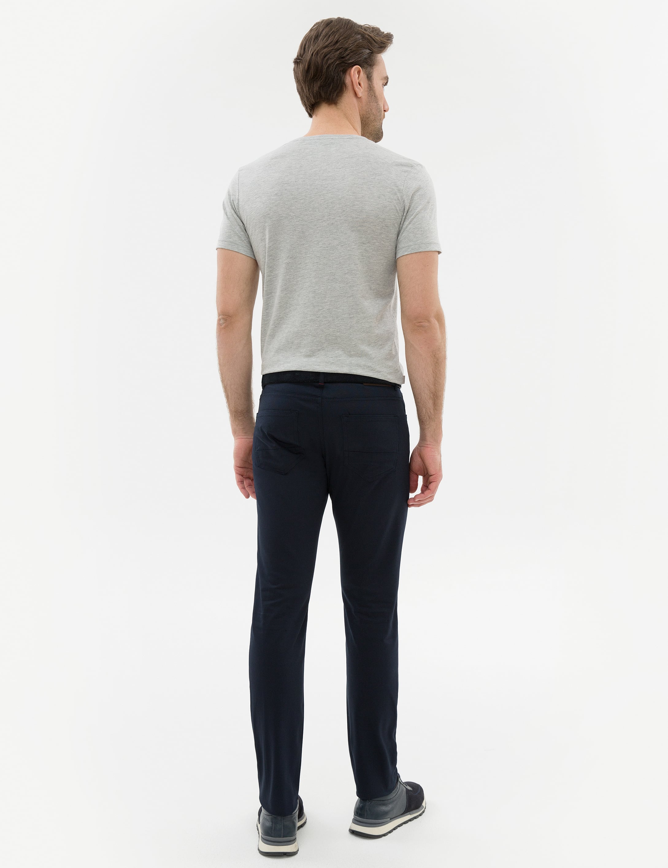Lacivert Slim Fit Chino Pantolon - Image 3