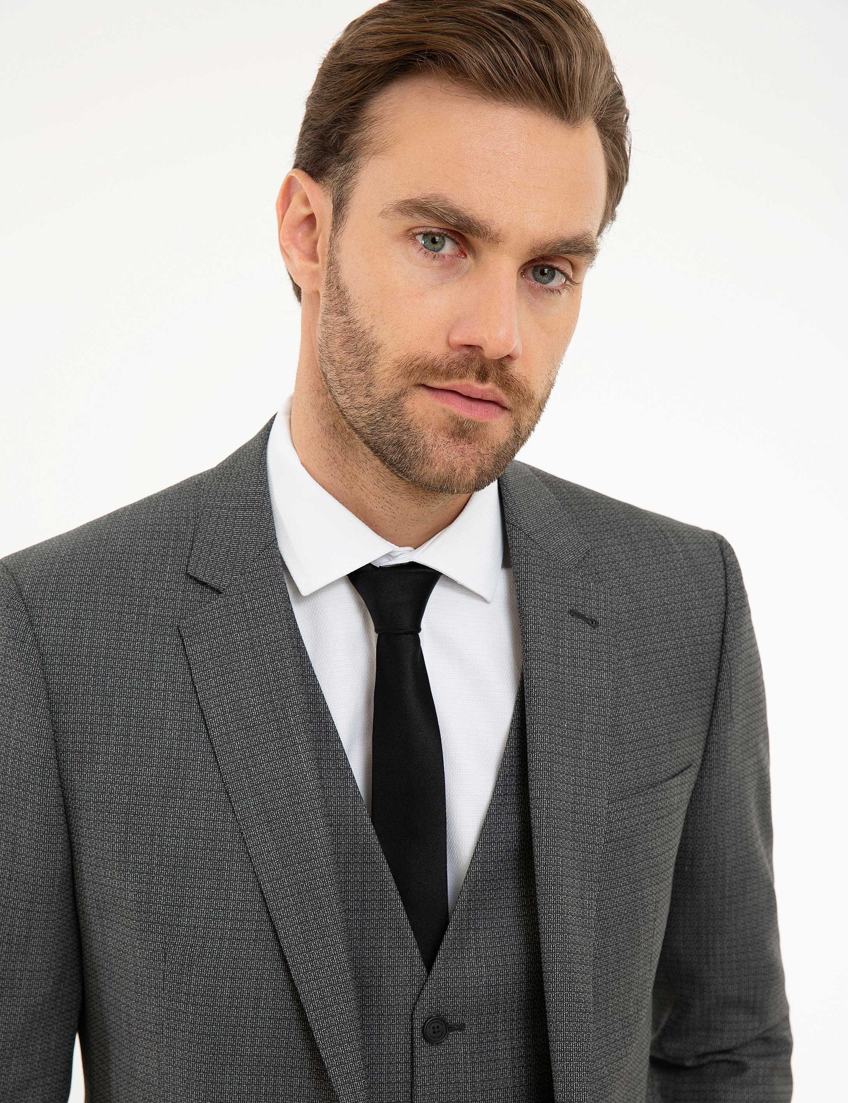 Antrasit Slim Fit Takım Elbise