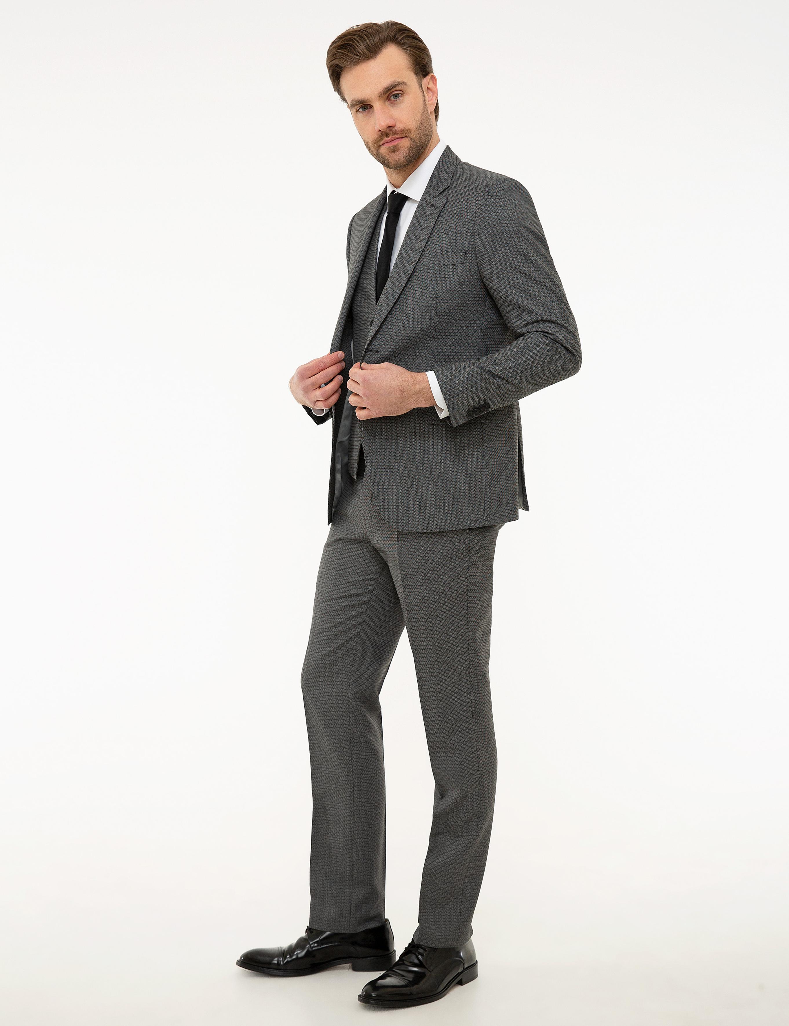 Antrasit Slim Fit Takım Elbise