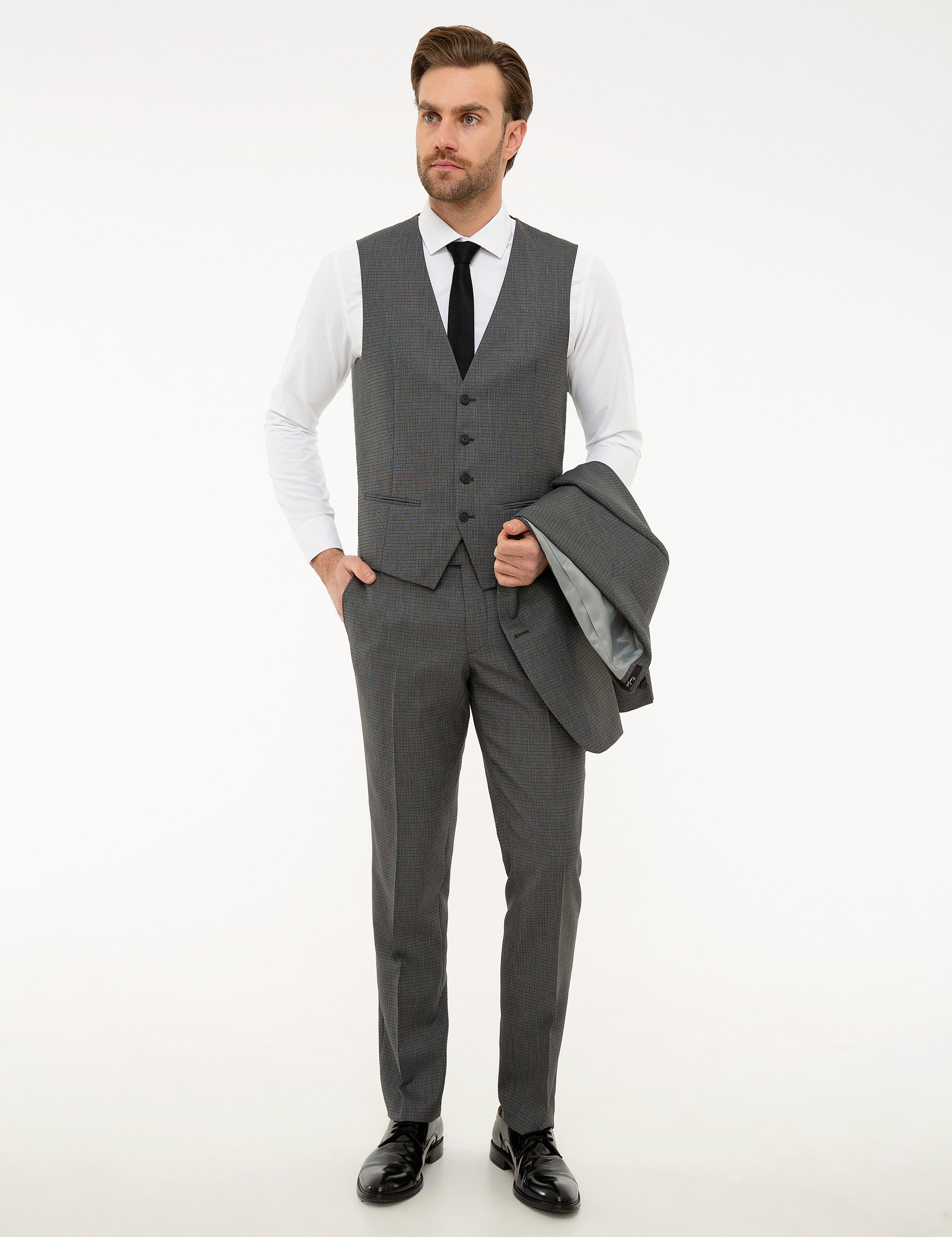 Antrasit Slim Fit Takım Elbise