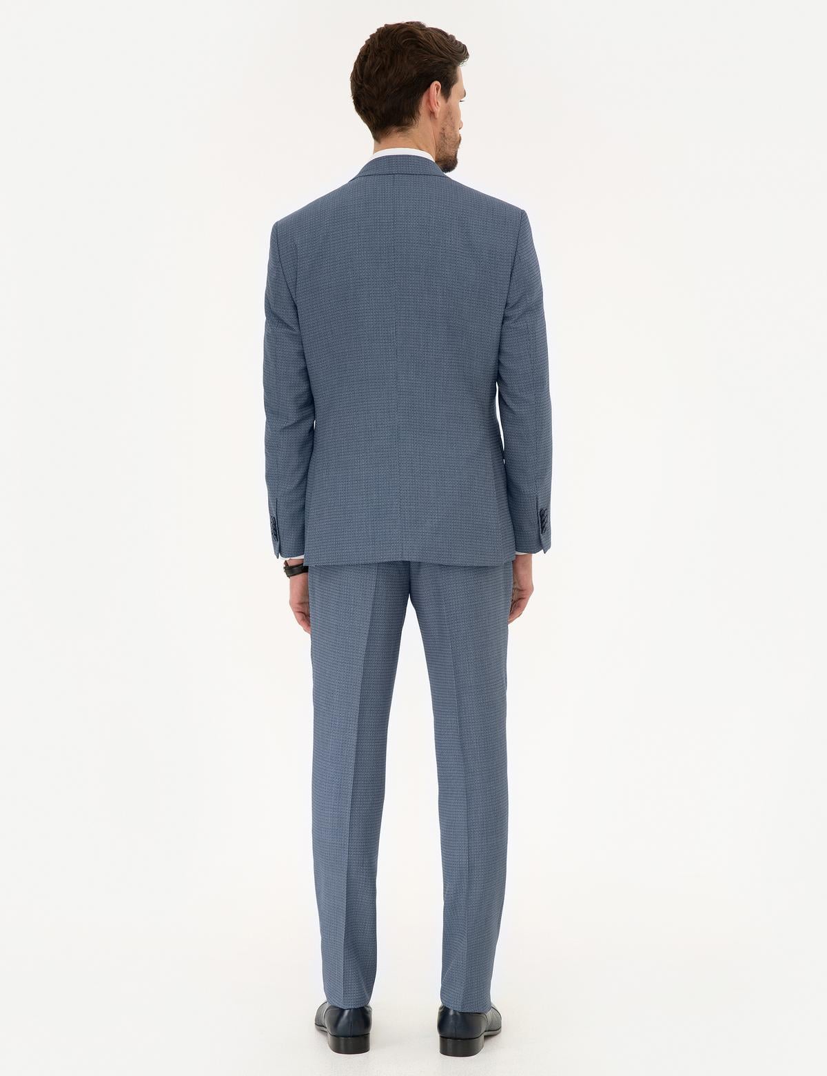 Koyu Mavi Slim Fit Yelekli Takım Elbise - 50219925065