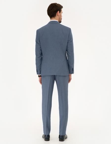 Koyu Mavi Slim Fit Yelekli Takım Elbise - 50219925065