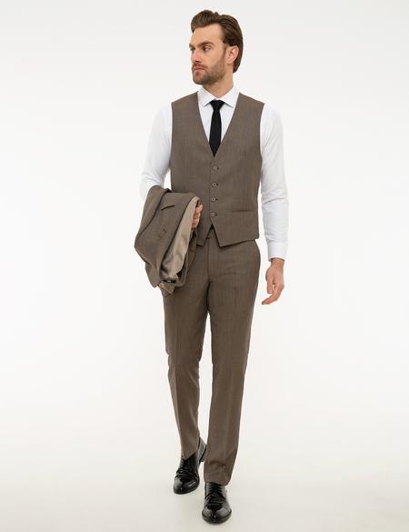 Açık Kahverengi Slim Fit Takım Elbise - 50219925077