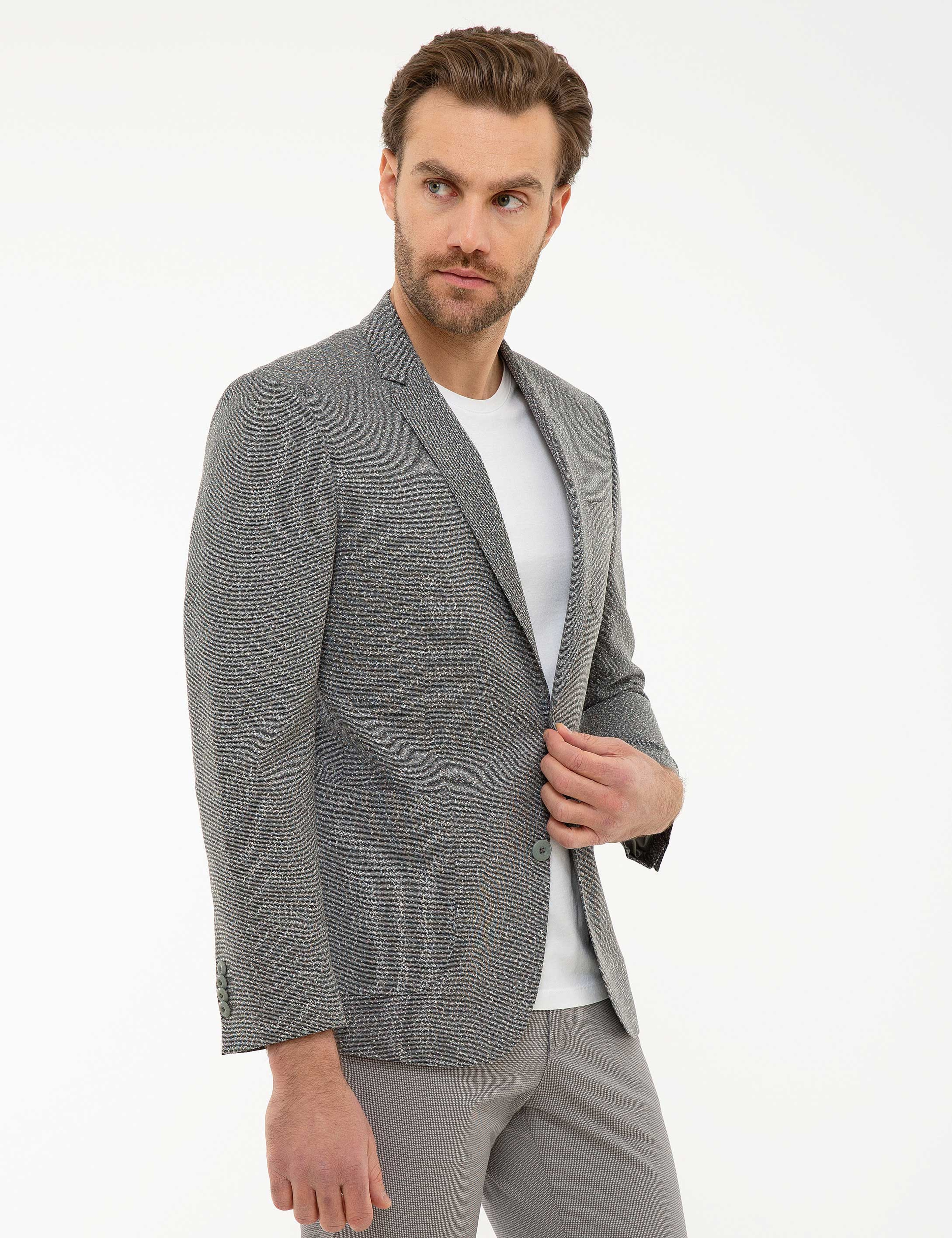 Gri Ex. Slim Fit Ceket - Image 3