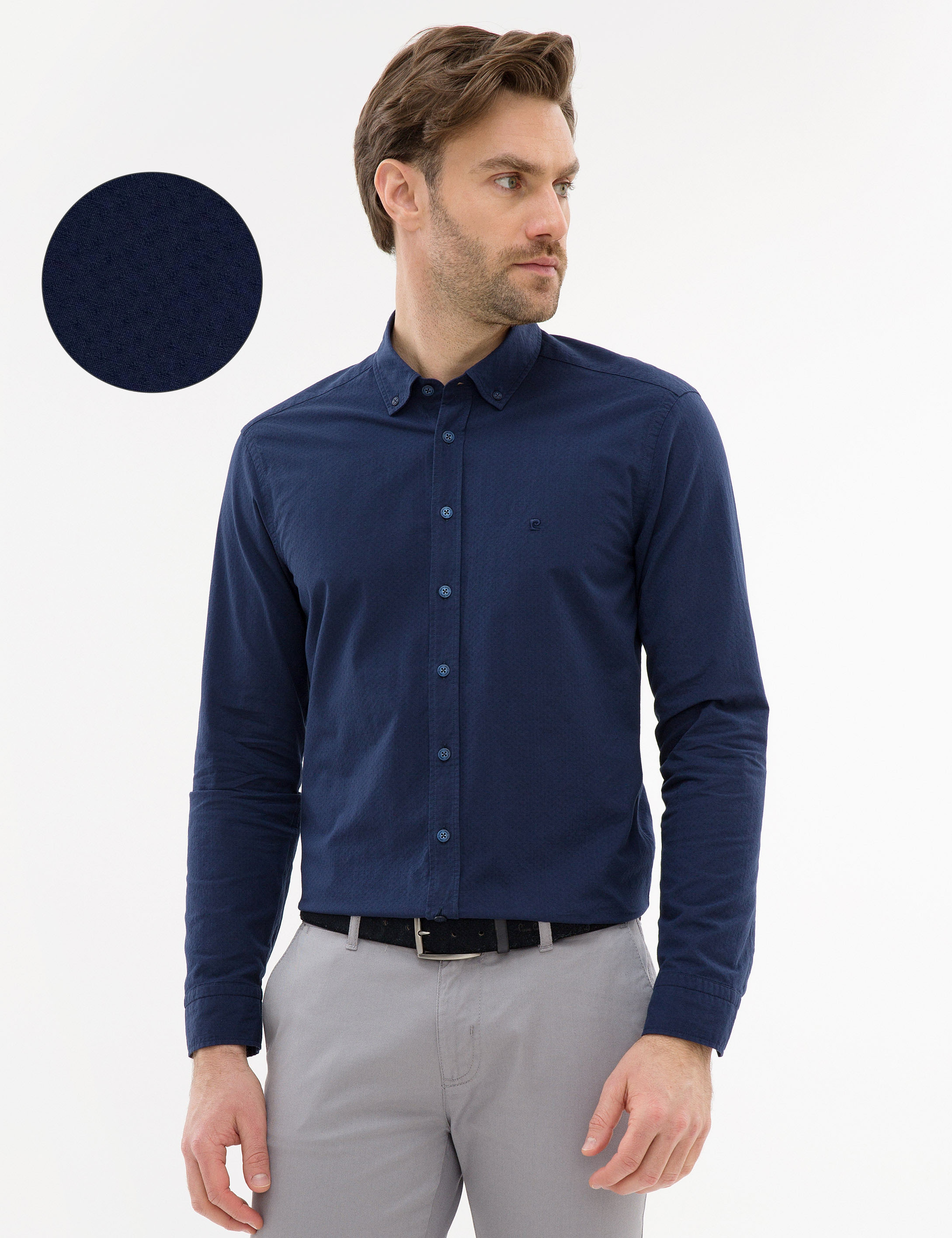 Lacivert Slim Fit Gömlek - Image 1