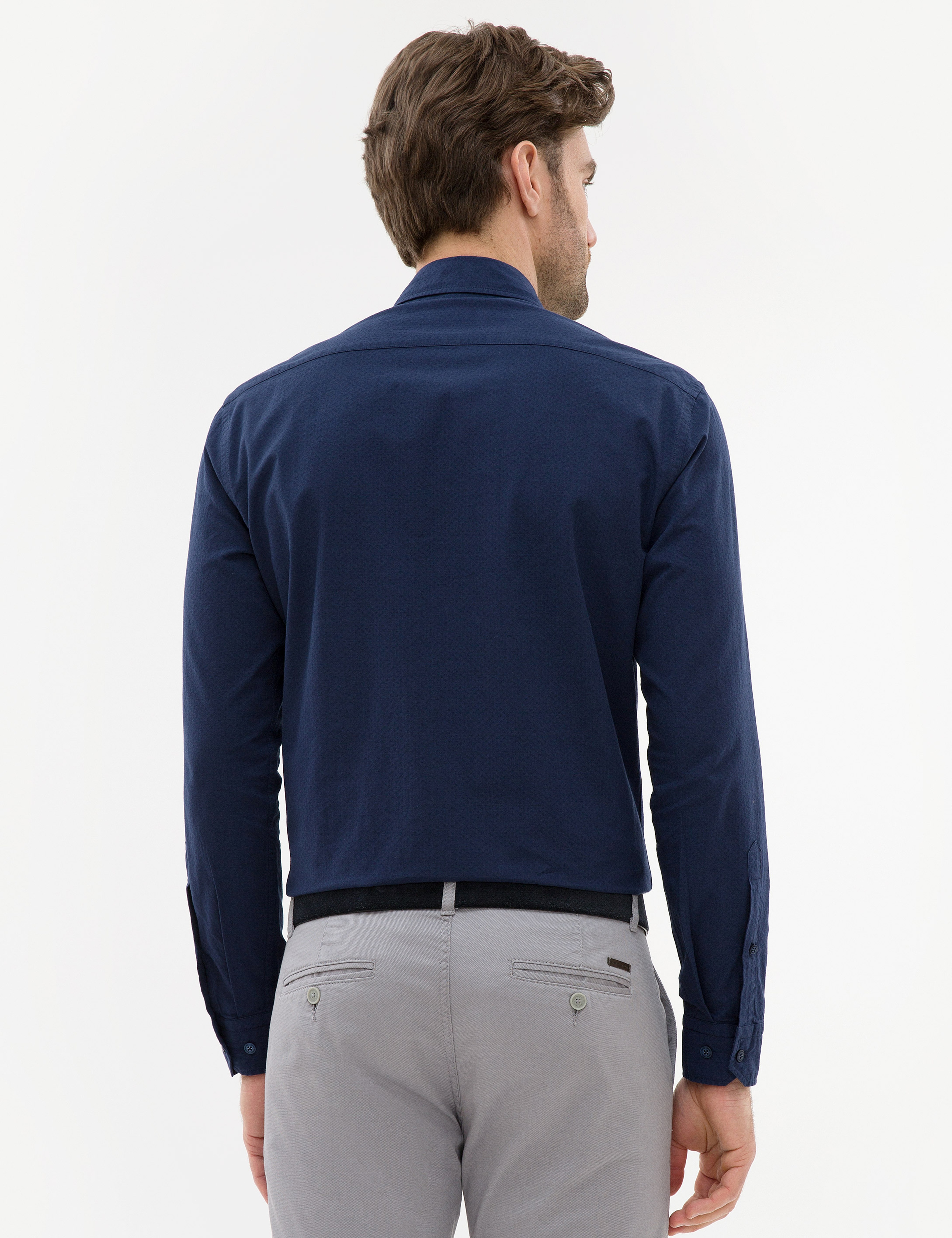 Lacivert Slim Fit Gömlek - Image 3