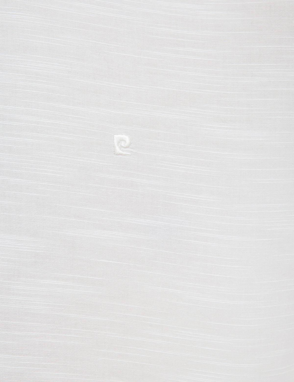 Beyaz Slim Fit Keten Karışımlı Gömlek - 50220188001