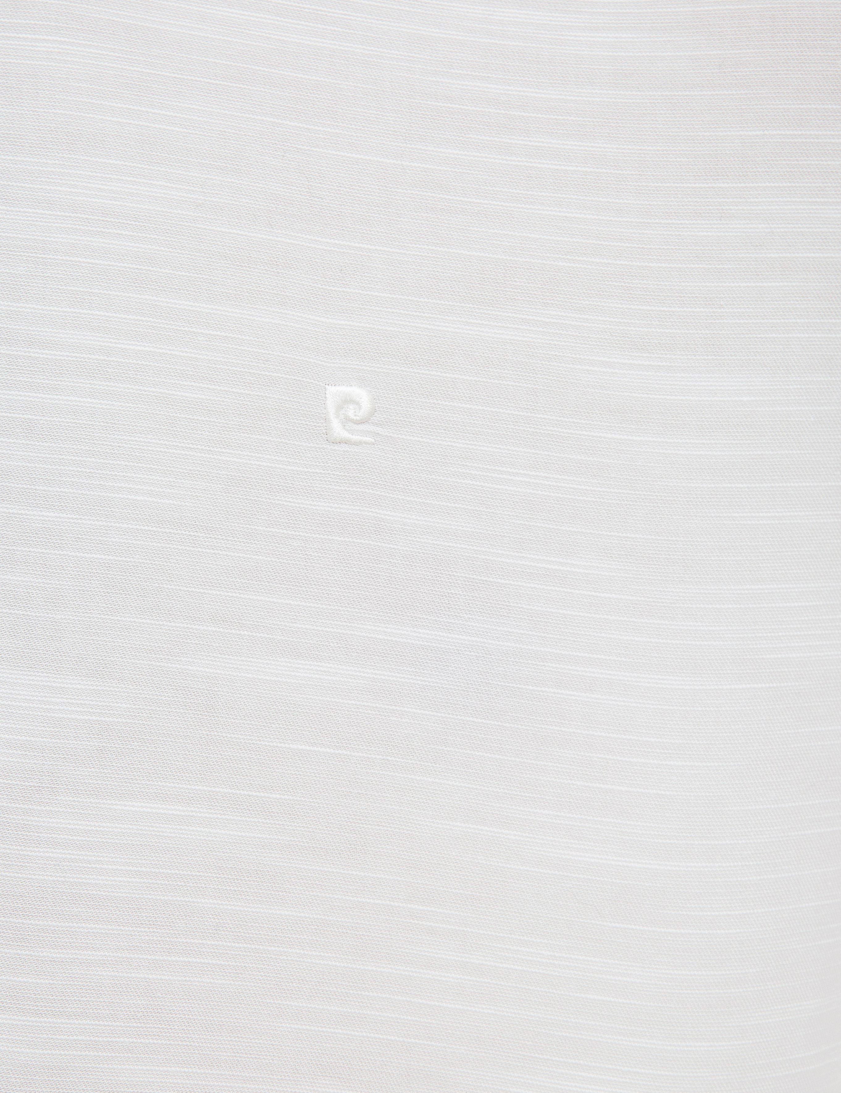 Beyaz Slim Fit Keten Karışımlı Gömlek