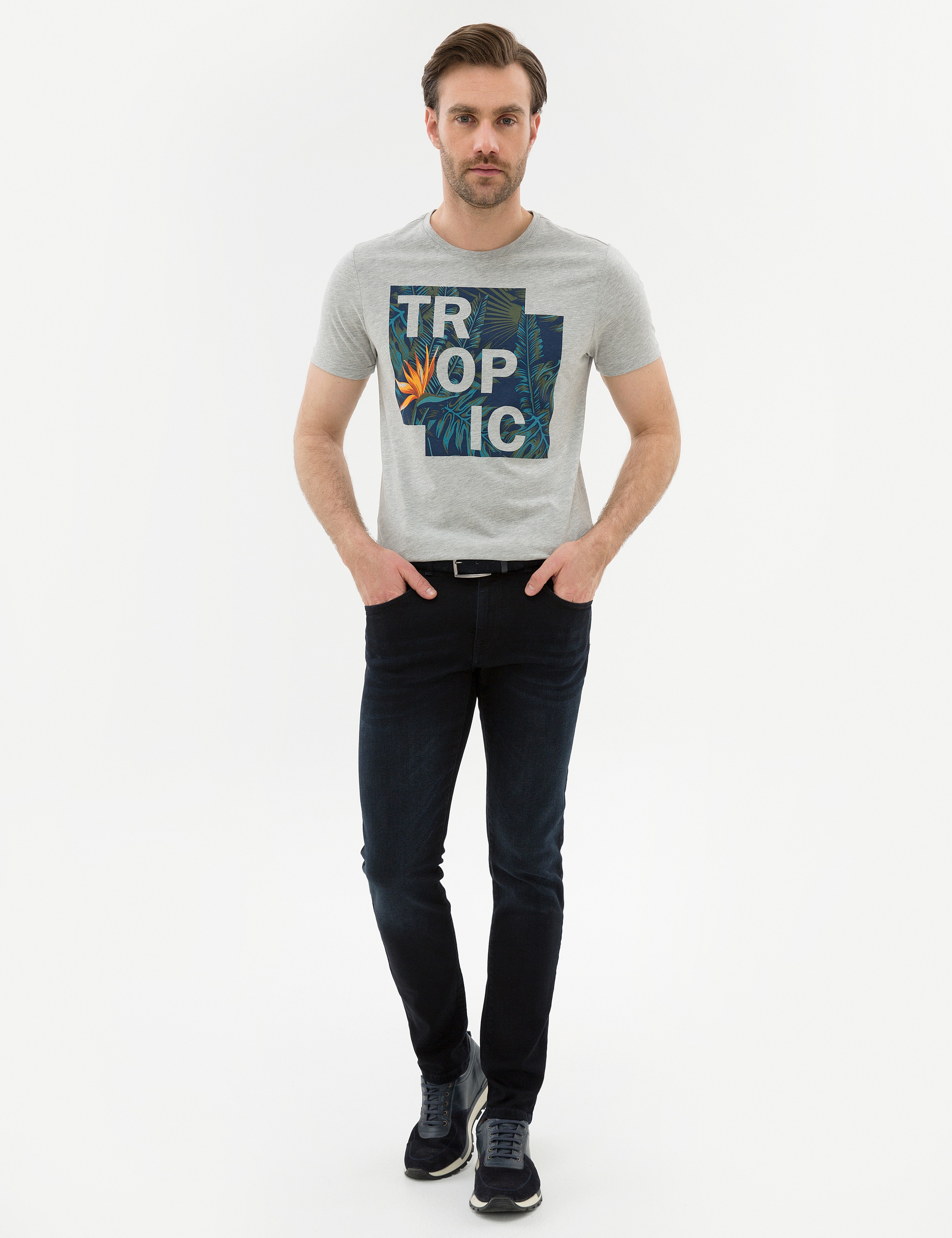 Koyu Lacivert Slim Fit Jean Pantolon - Image 1