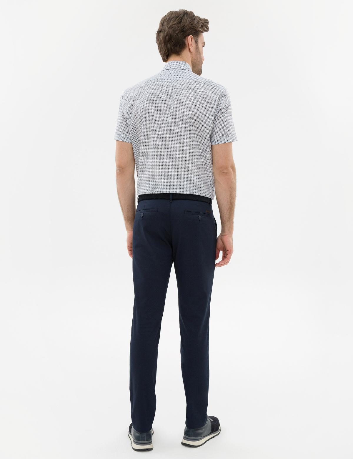 Lacivert Slim Fit Kanvas Pantolon - 50219693091