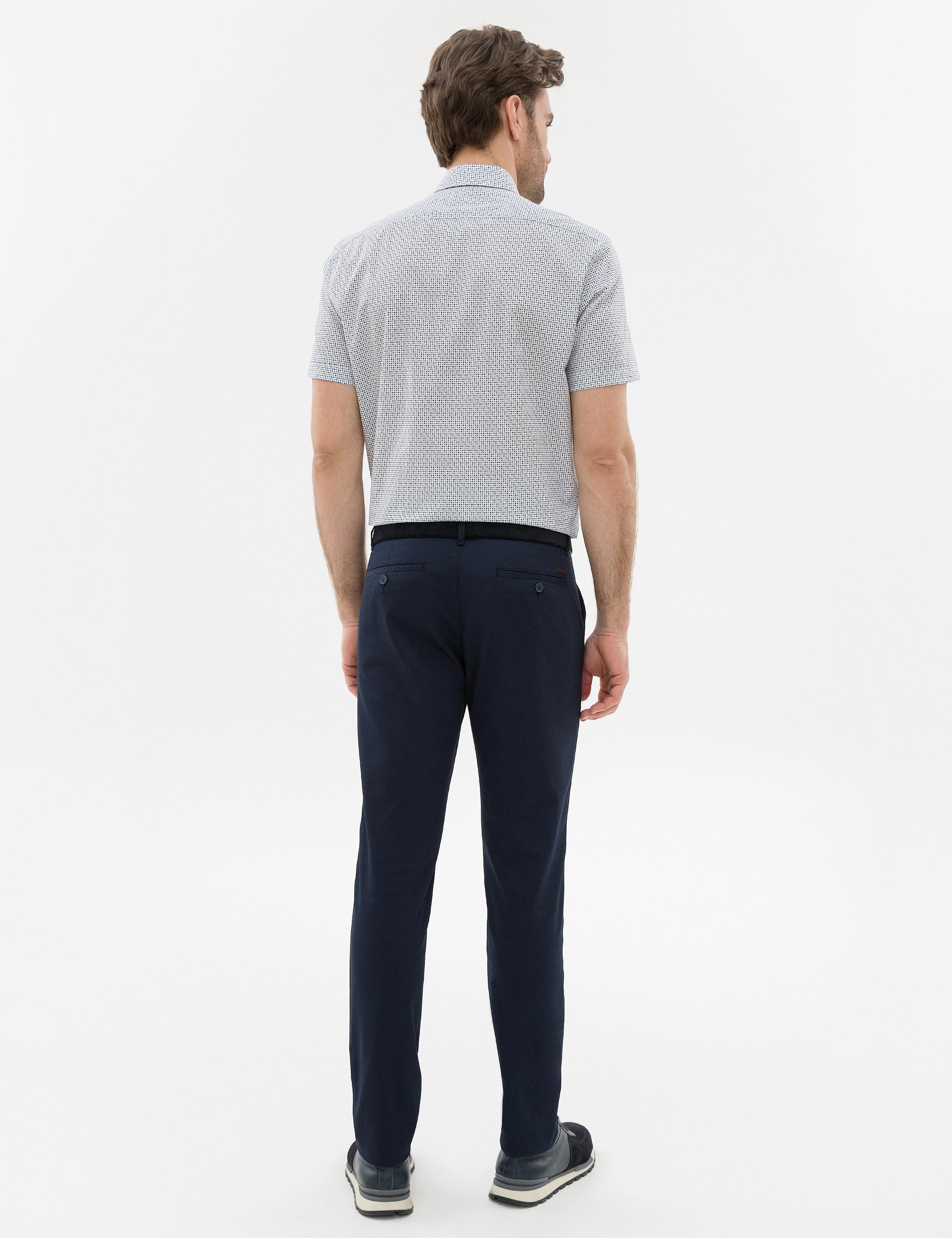 Lacivert Slim Fit Kanvas Pantolon