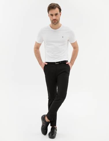 Siyah Slim Fit Chino Pantolon