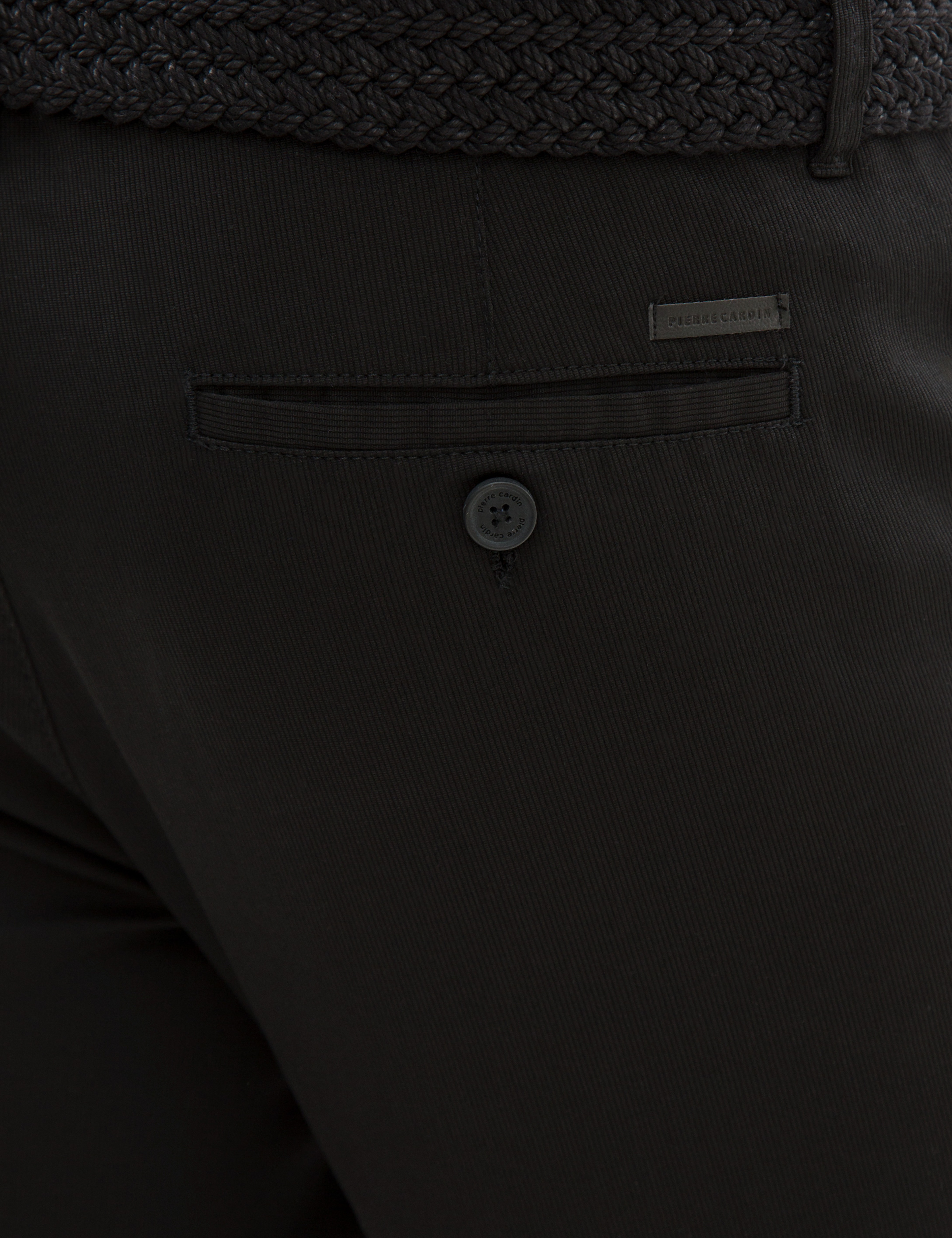 Siyah Slim Fit Kanvas Pantolon - Image 4
