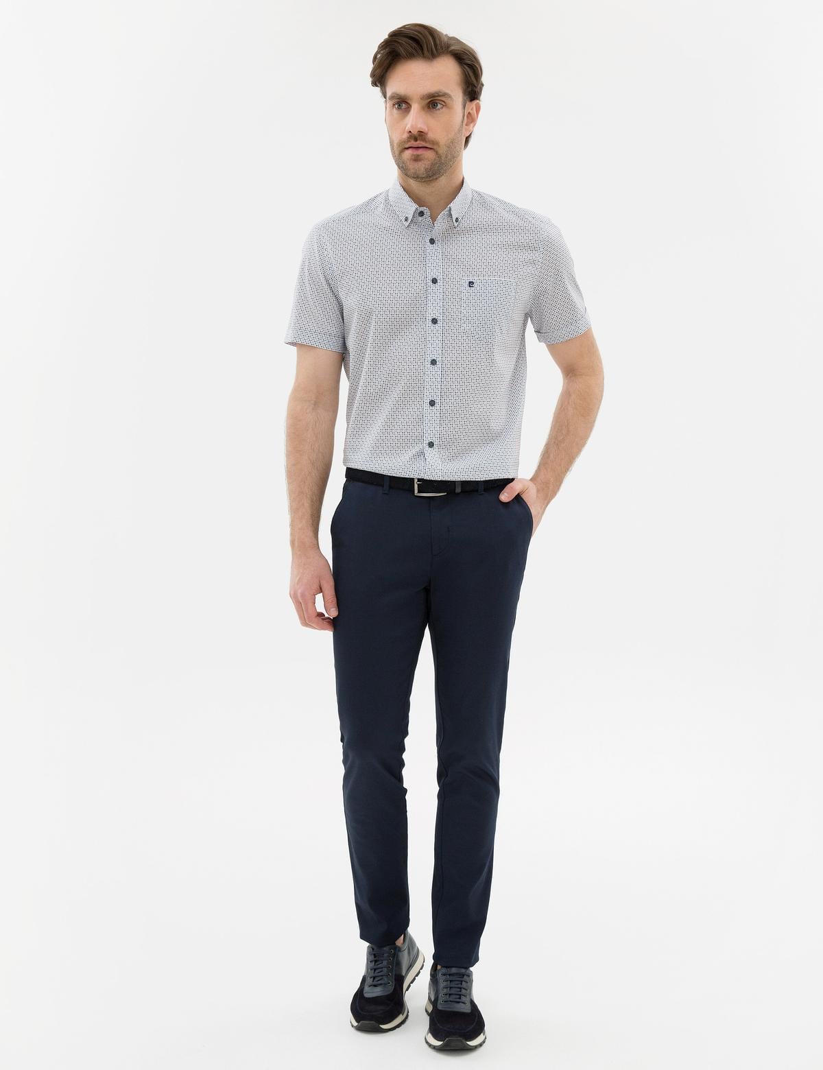 Lacivert Slim Fit Kanvas Pantolon