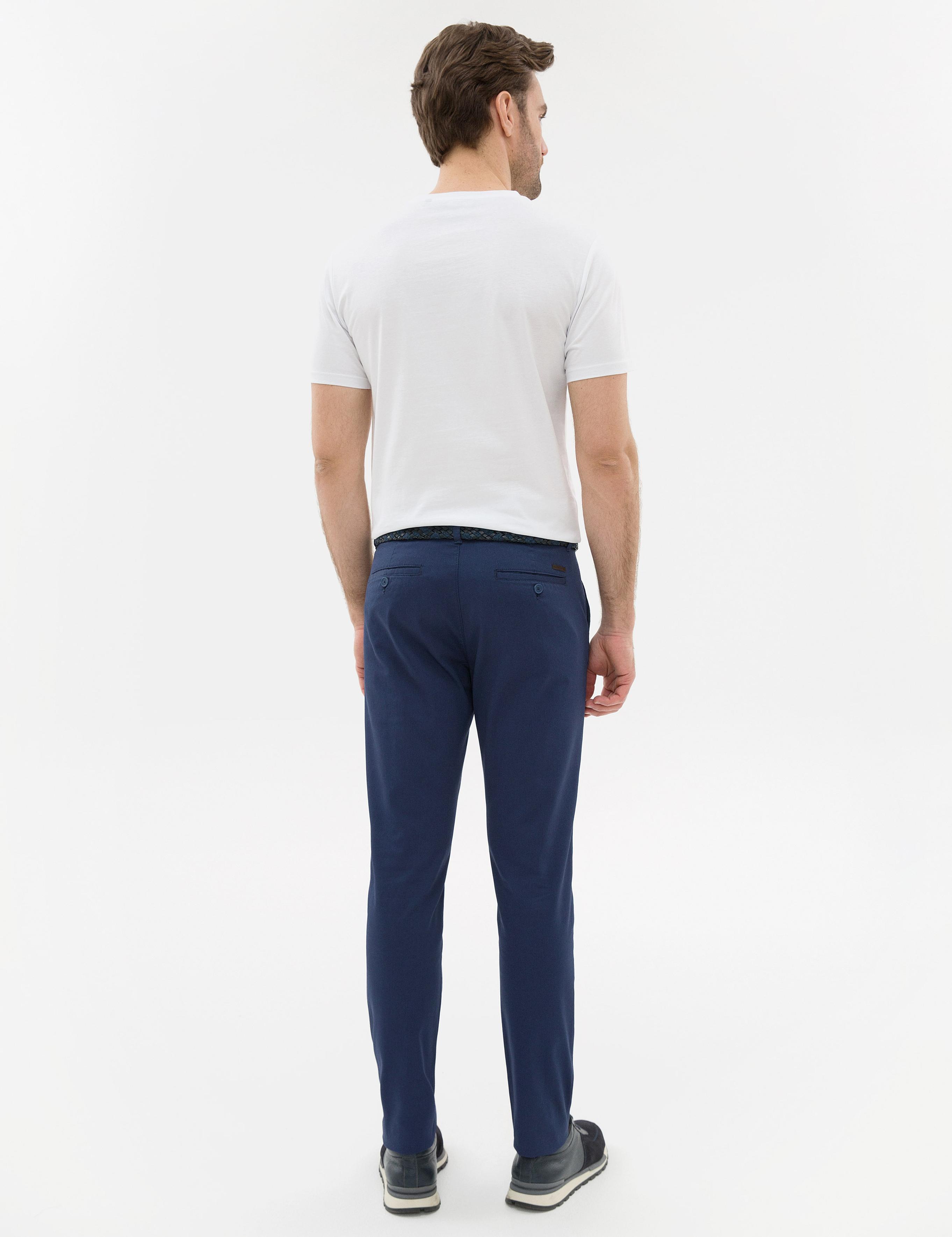 İndigo Slim Fit Kanvas Pantolon