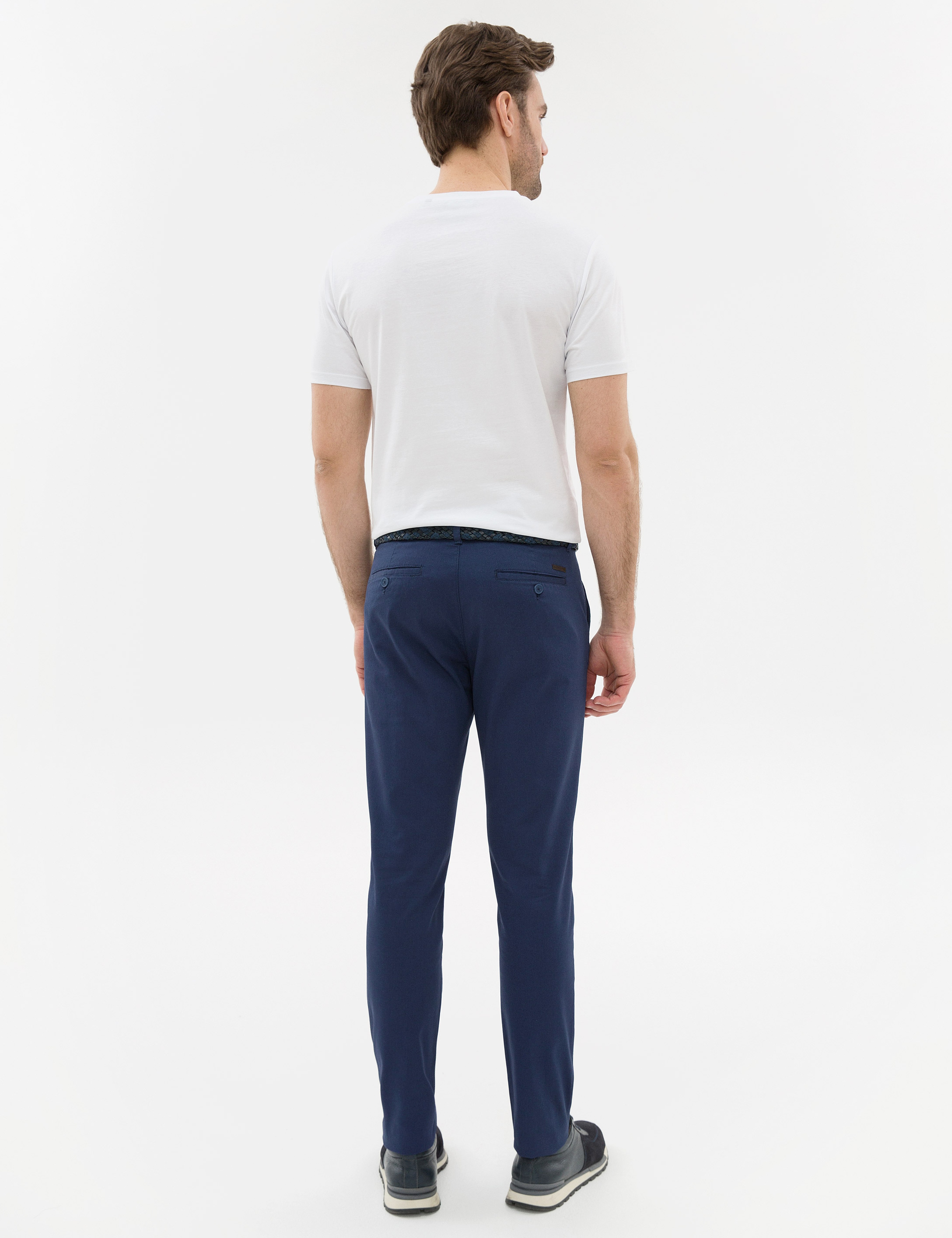 İndigo Slim Fit Kanvas Pantolon