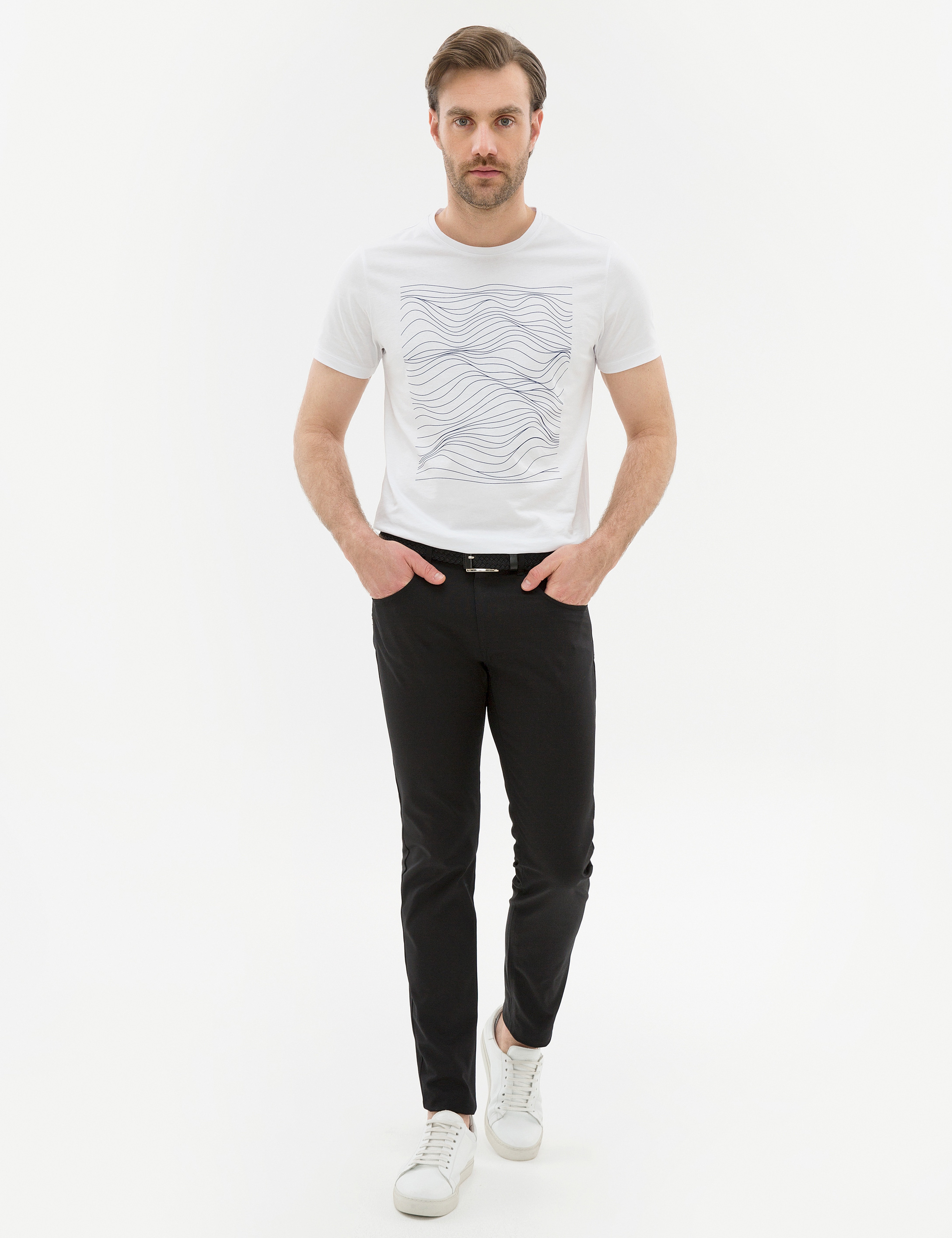 Siyah Slim Fit Kanvas Pantolon