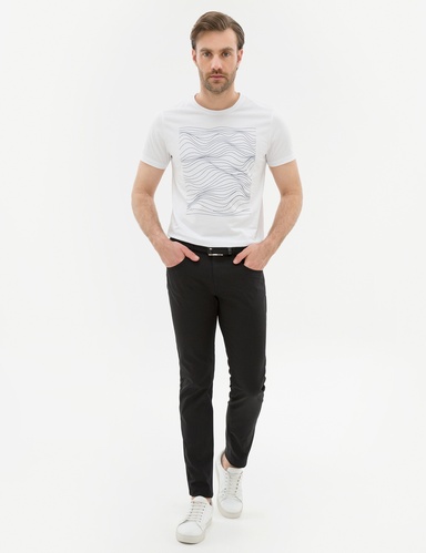 Siyah Slim Fit Kanvas Pantolon