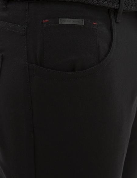 Siyah Slim Fit Kanvas Pantolon - 50219702010