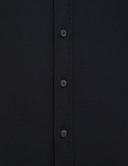 Siyah Slim Fit Keten Karışımlı Gömlek - 50220188010